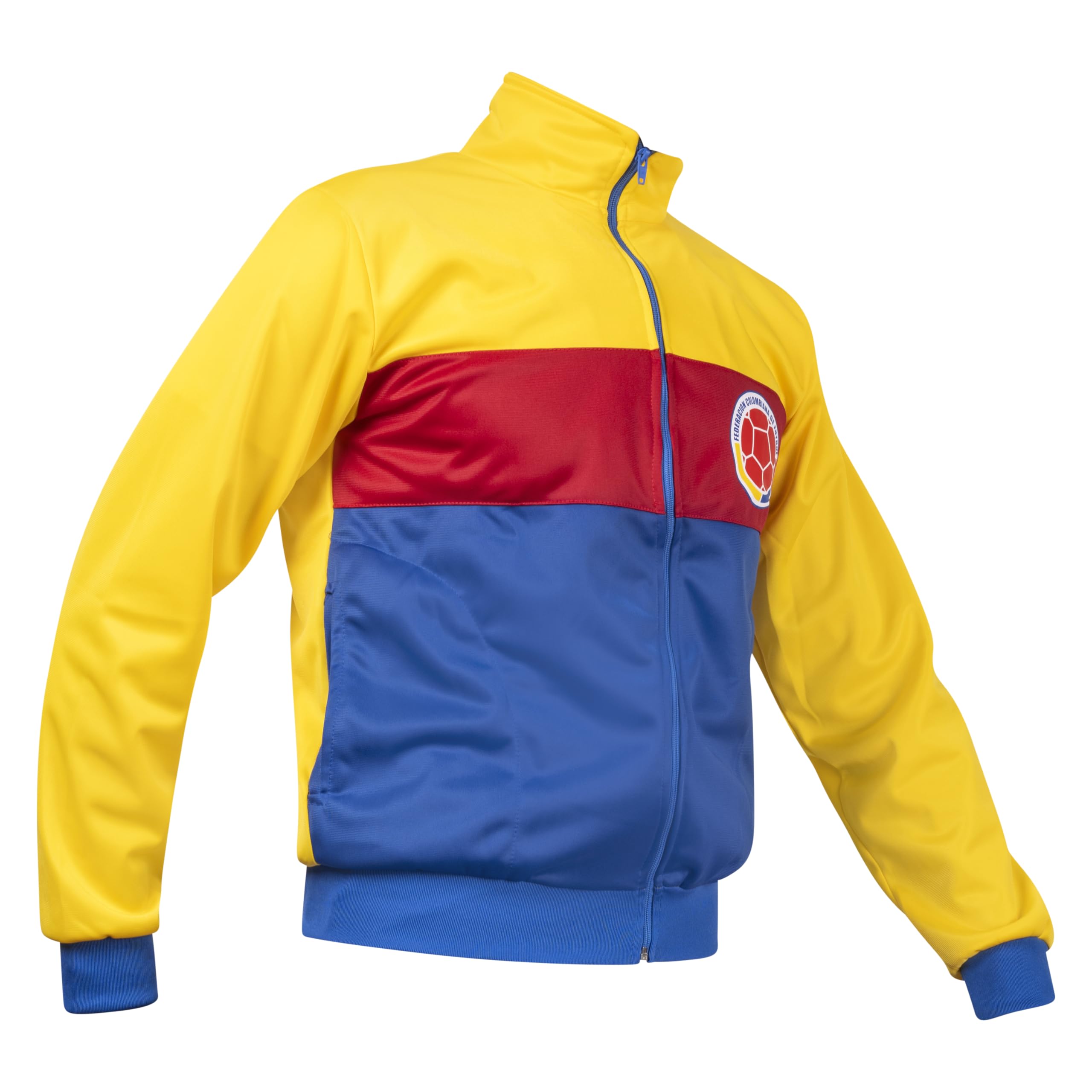 JL Sport Kolumbien Retro Fußball Gelb Blau und Rot Vintage Sportjacke