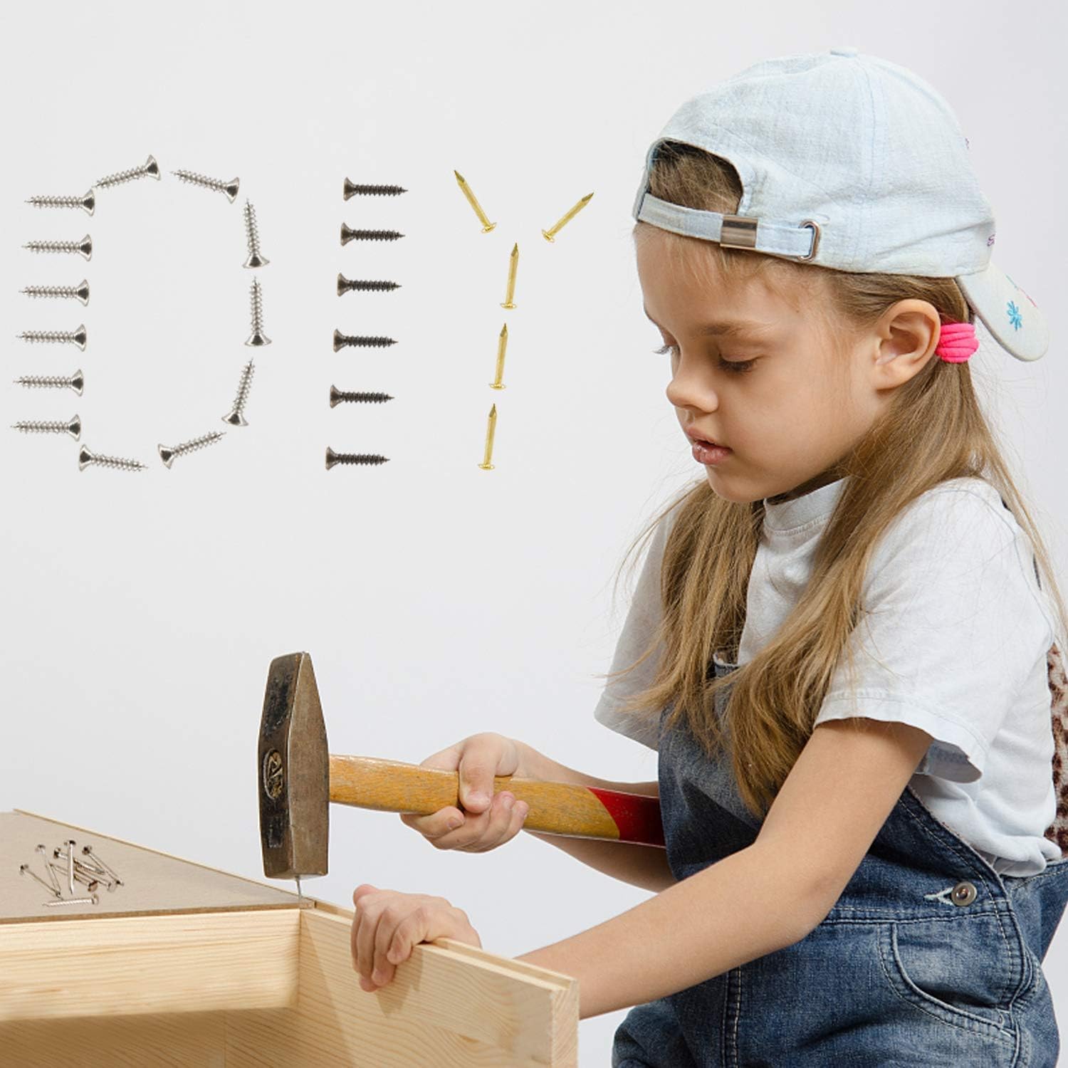 Set di viti autofilettanti in miniatura multiuso fai-da-te, 1200 pezzi （nero）