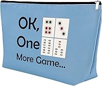 Vista 10 de Mxrymvu Mahjong - Bolsa de maquillaje para niñas, regalo para amantes de Mahjong, bolsa de cosméticos, regalos de jubilación para ella, Beige, Bolsa