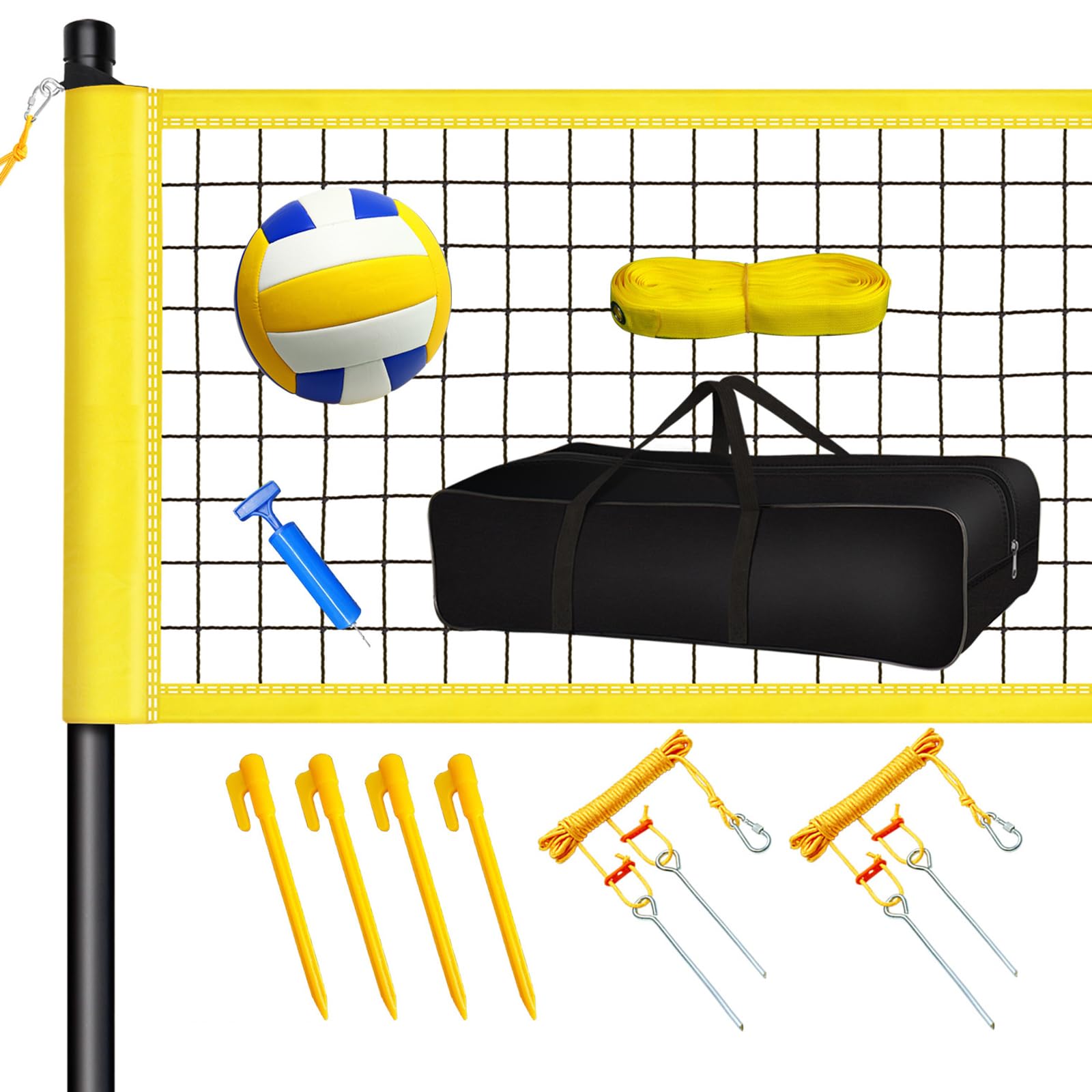 Red Voley Portatil, Juego de Red de Voleibol, Juego Completo de Red de Voleibol Plegable, Red de Voley Playa Hierba