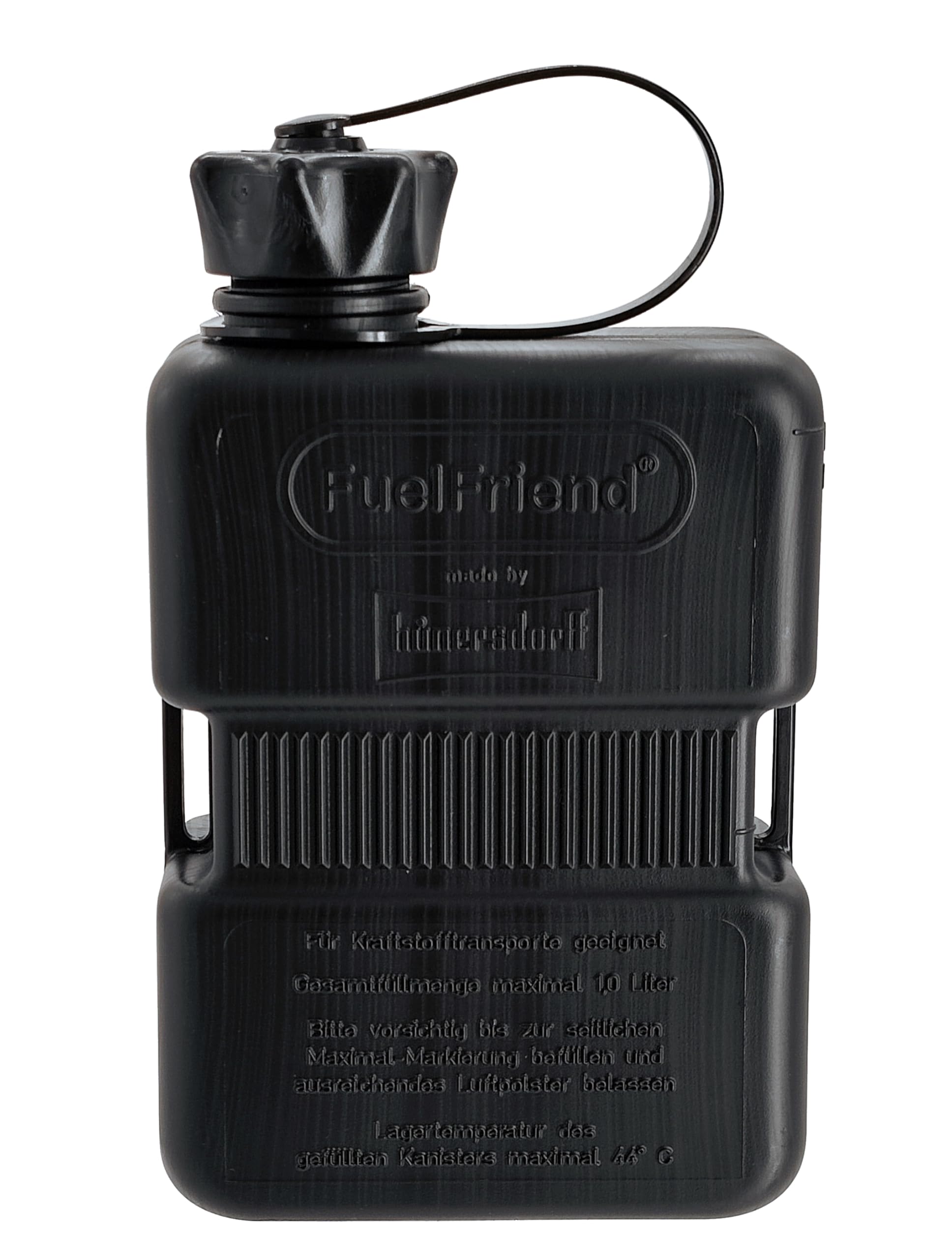 FuelFriend®-PLUS 1,0 litri - Serie speciale PURE BLACK - Mini-contenitore per benzina in confezione doppia + 1 tubo di scarico con chiusura