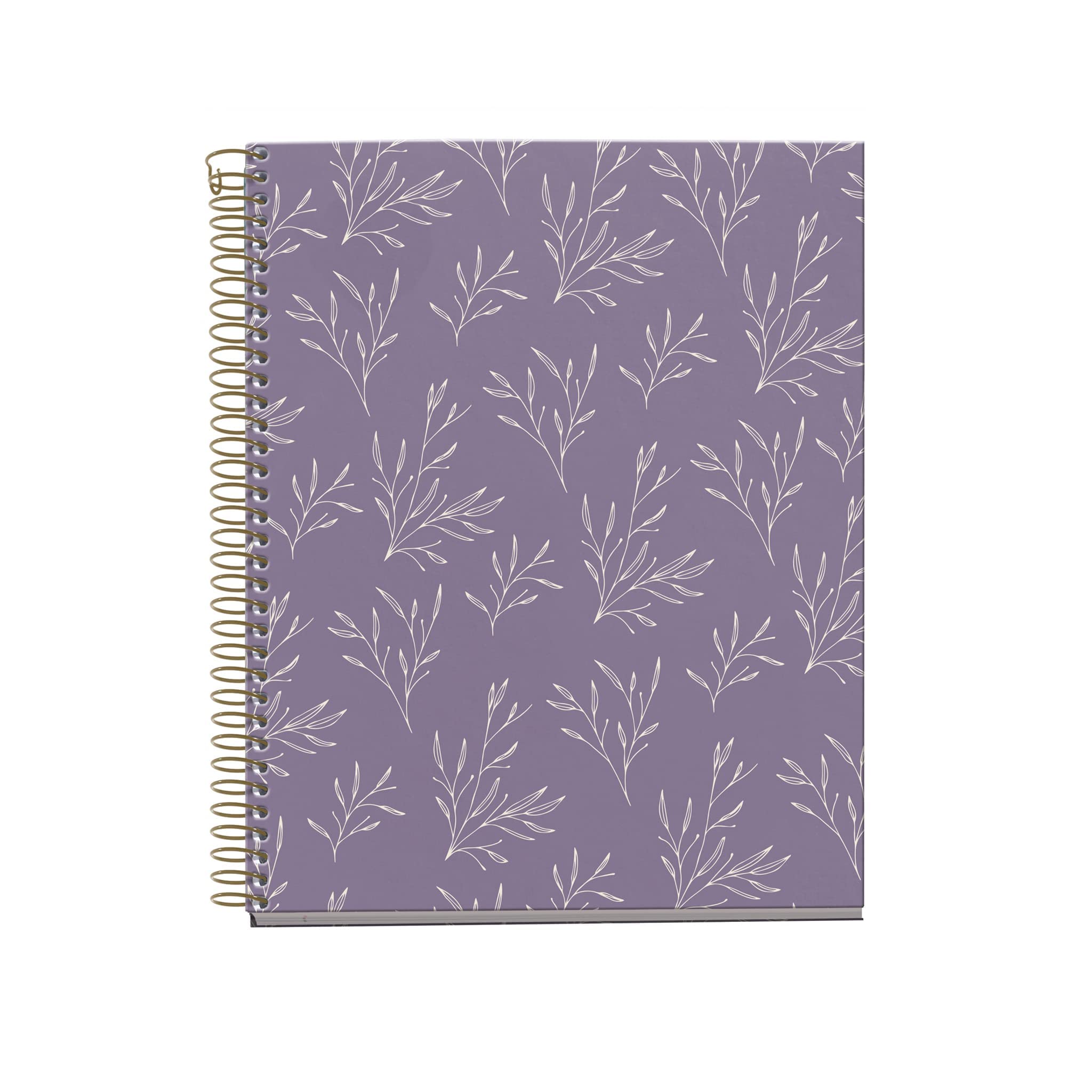 Miquelrius - Cuaderno A5 Reciclado , Cuadrícula 5mm , 120 Hojas de 70 g/m² , 4 Franjas de Color , Espiral , Colección Garden Memories , Flores Lila