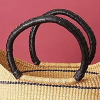 Vista 2 de Cesta de mercado de rayas azul marino