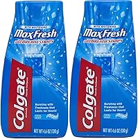 Colgate Max Fresh Cool Mint Toothpaste with Mini Breath Strips, 4.6oz Pack of 2 - Intense Freshness Boost
