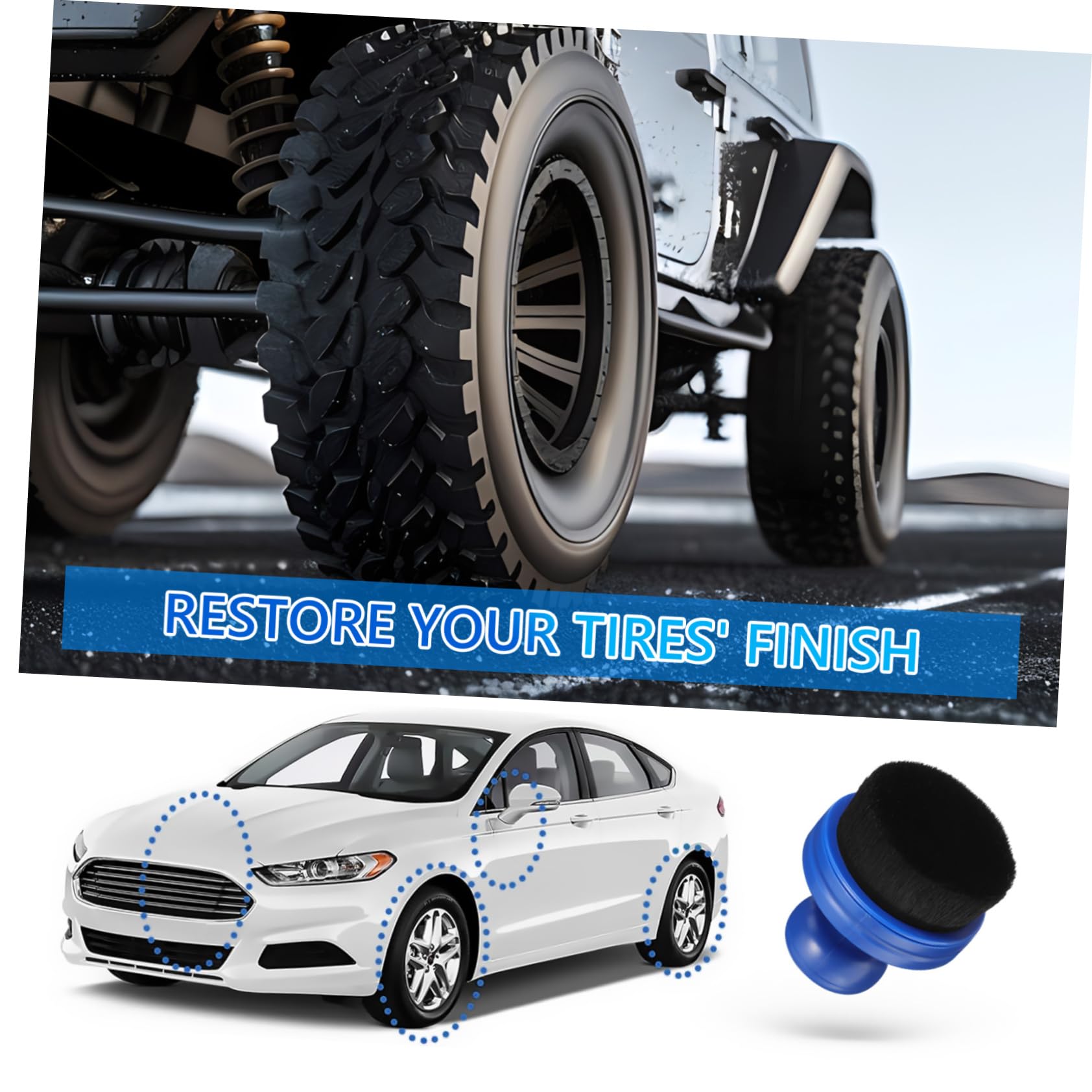 TOPPERFUN 5sätze Tire Shine Applicator Brush Multifunktionale Reifenpflege Bürste Mit Abnehmbarem Kopf Für Einfache Reinigung Und Lagerung Für Auto-Detailing Und Felgenpflege