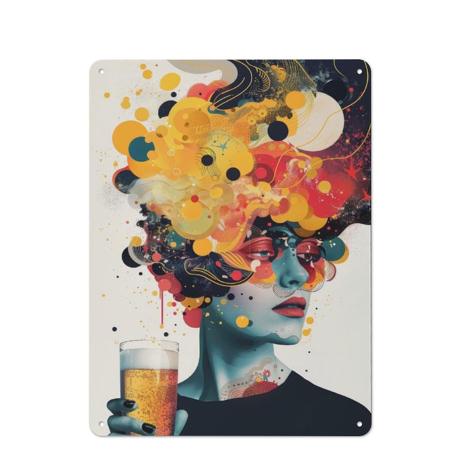 Junmoney Brew 40X30cm Rustic Metal Plaque With For Café Or Restaurant, For Themed Interiors In Cafés And Restaurants