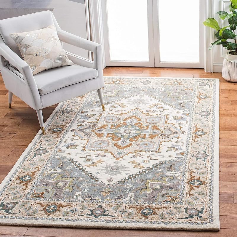 Brand Vintage Collection of Export Quality Persian (Classical) Woollen Tuffted Carpets for Living Room Size 4X 6 feet (120X180 cm) Multi-image-37