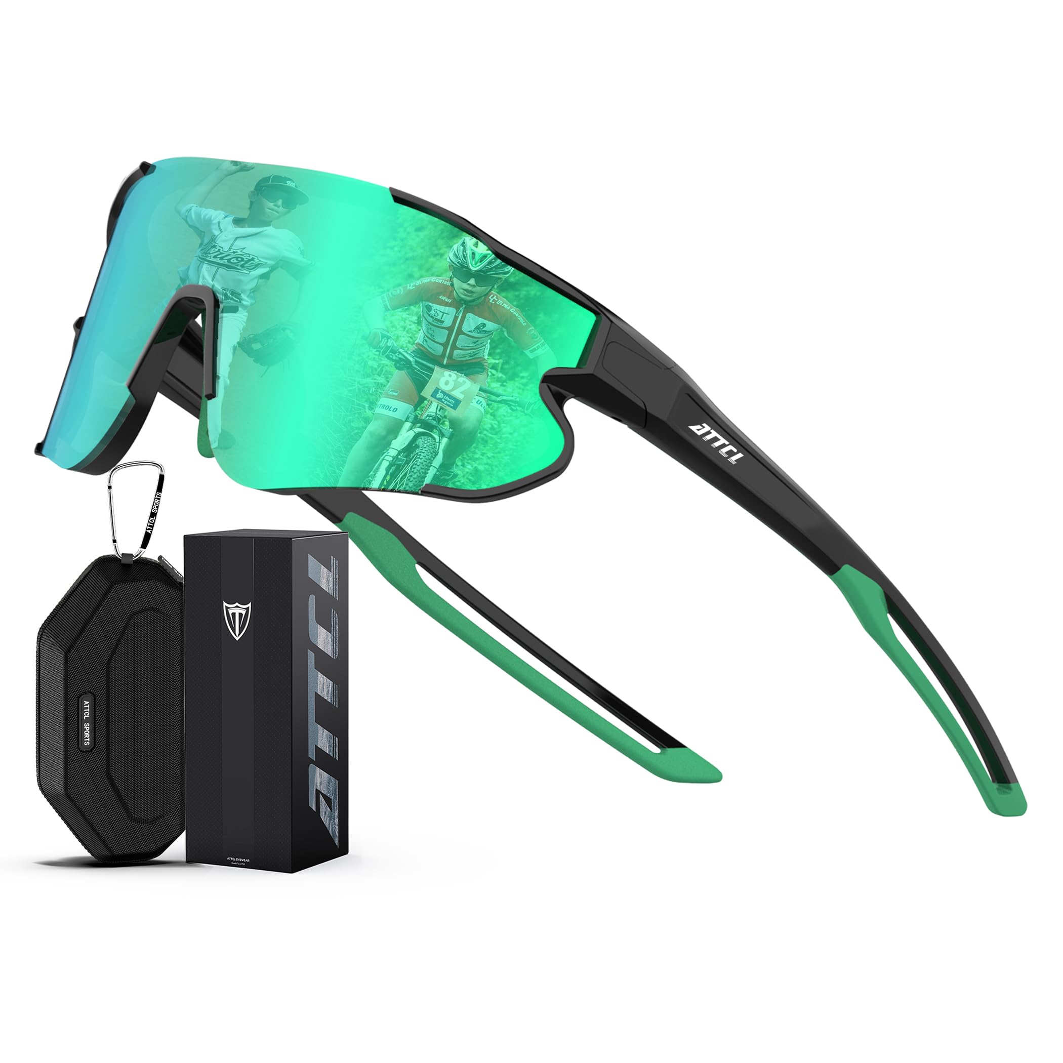 ATTCL Bambini Adolescenti Baseball Occhiali Da Sole Sport Leggero UV400 Ragazzi Ragazze Ciclismo Occhiali Occhiali da Bici XQ548