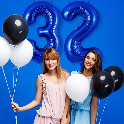Miniatura 5 de Globo azul marino con el número 2 de 40 pulgadas, globos grandes de aluminio azul oscuro, globos gigantes gigantes de Mylar número 2 para decoración