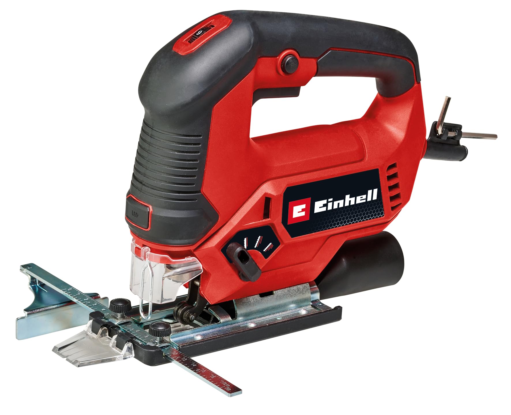 Einhell Sierra de calar TC-JS 90 (650 W, carrera de 22 mm, función de carrera de péndulo, profundidad de corte de 90 mm en madera, 10 mm en acero, corte biselado hasta 45°, incluye 1 hoja de sierra)