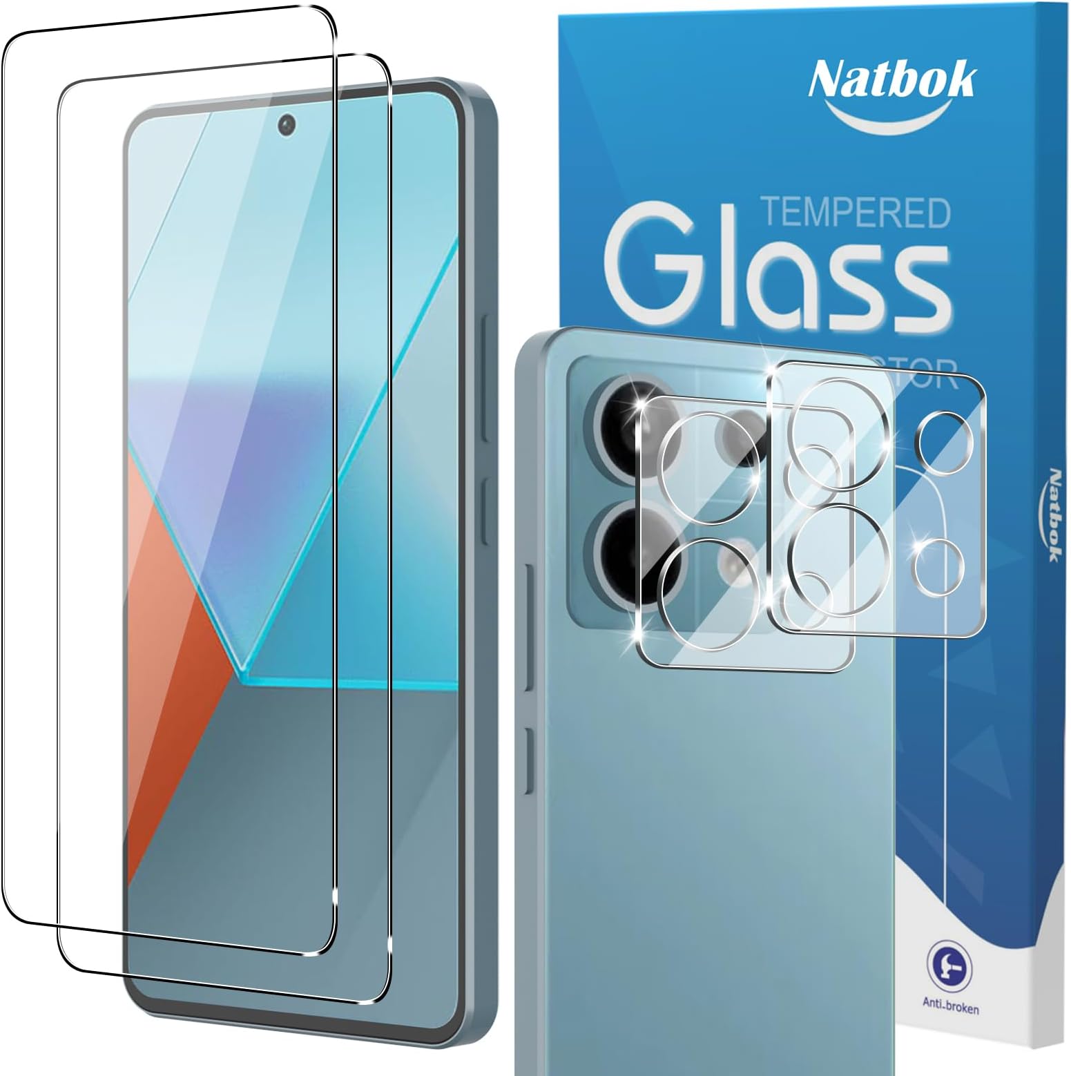 2+2 Pack for Xiaomi Redmi Note 13 Pro 5G/Poco X6 Screen Protector with Camera Lens Protector,Full Coverage 9H Tempered Glass Film,HD Clear Scratch Resistant,Bubble-Free