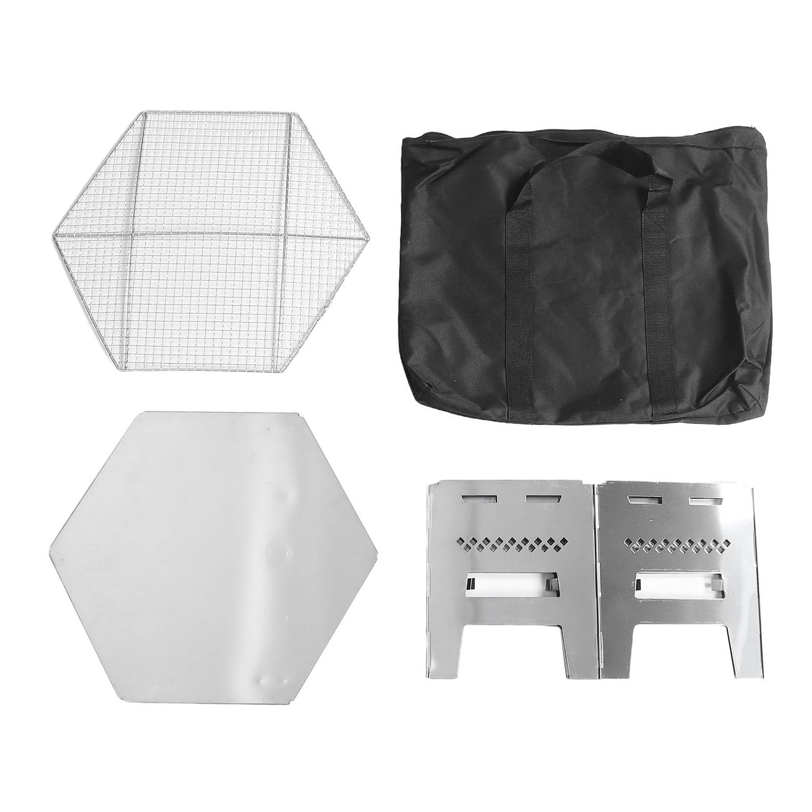 Poêle à Bois Camping, Pliable Portable Robuste Léger en Acier Inoxydable 304 avec Sac Transport pour Randonée Familles Voyageurs Festivals Plein Air