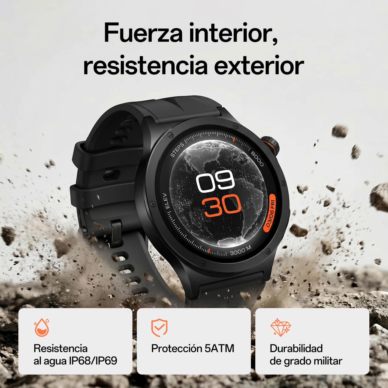 OPPO Watch X3 Reloj Inteligente, Caja de Titanio, 1.69 Pulgadas AMOLED 3000 Nits, Dual-Chip Wear OS by Google, GPS, 100+ Modos Deportivos, ECG, SpO2, 5ATM & IP69, hasta 16 Días de Batería, Negro