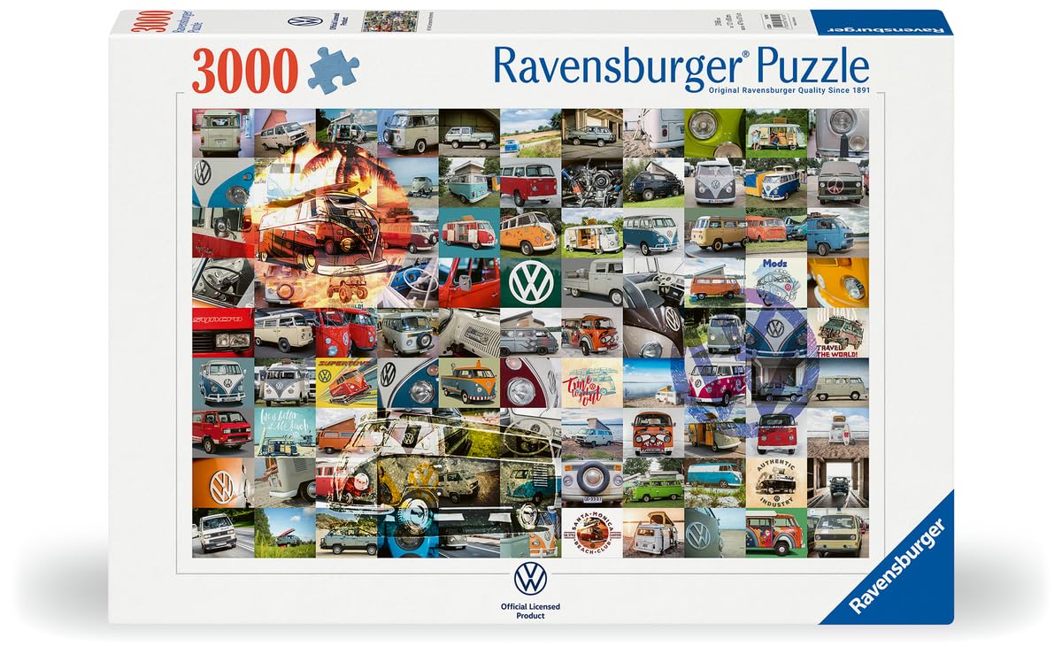 Ravensburger - Puzzle Adulte - Puzzle 3000 pièces - 99 VW Combi Moments - Adultes et Enfants à partir de 14 Ans - Puzzle de qualité supérieure fabriqué en Europe - 16018
