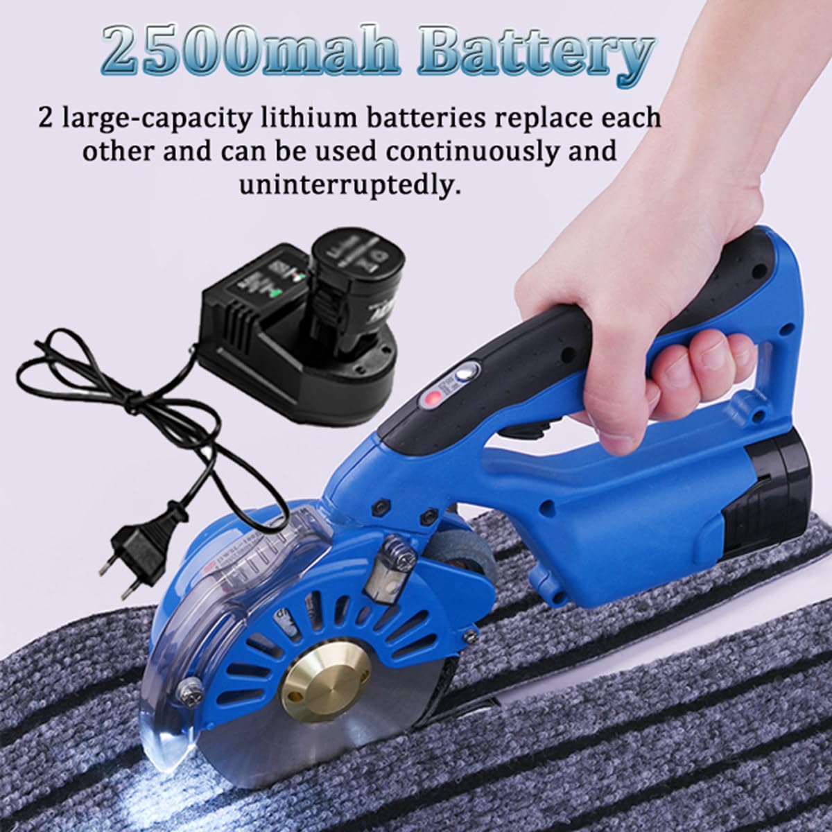 Tijeras eléctricas inalámbricas con Espesor de Corte máximo de 2,7/3,2/4 cm y función de Afilado automático, máquina cortadora de Caucho de Cuero Textil de Tela eléctrica portátil,3.2cm