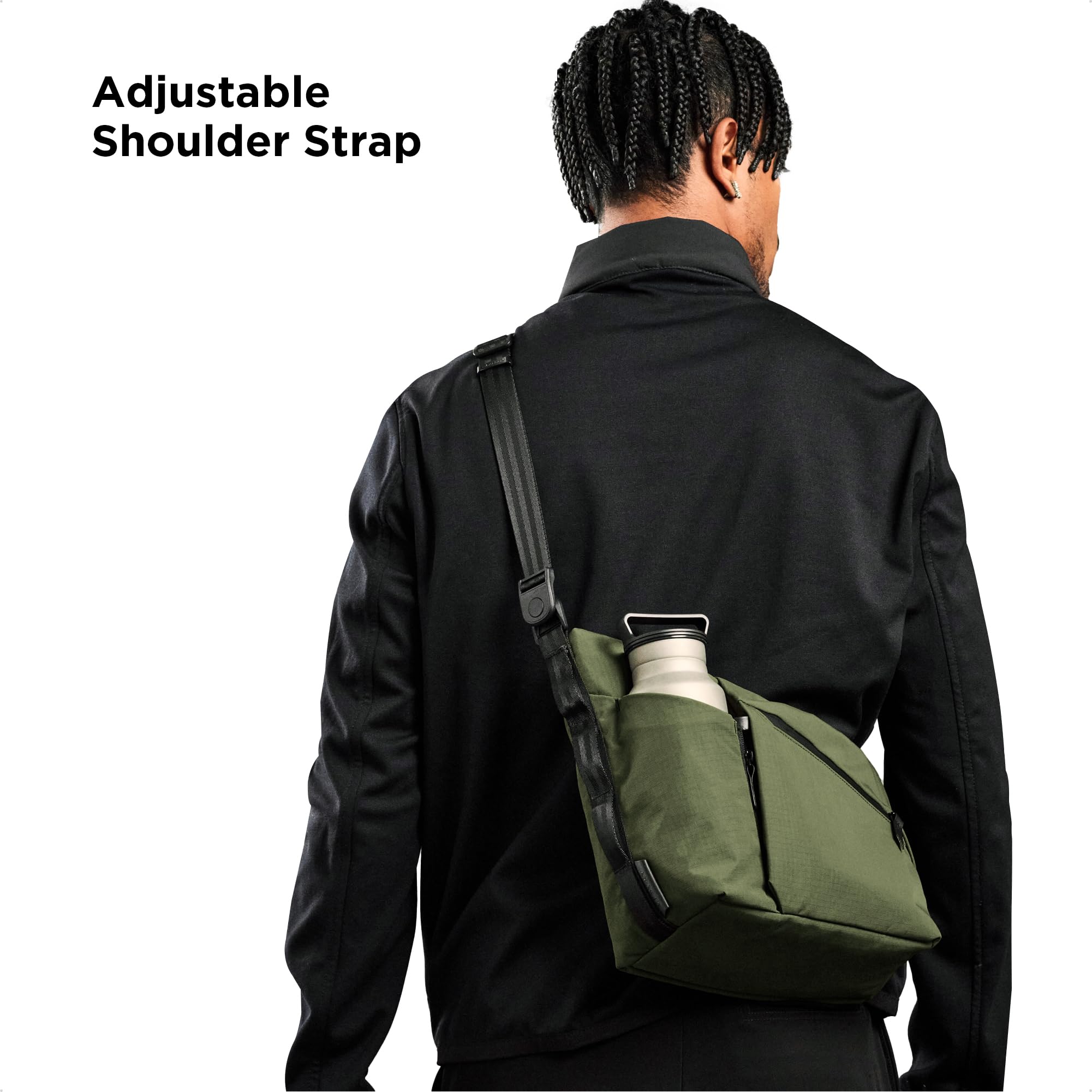ALPAKA Flow Satchel Torba crossbody, wodoodporna torba na ramię, zamki YKK AquaGuard, rozszerzalna kieszeń na butelkę, regulowany pasek, uchwyt przechodzący do bagażu