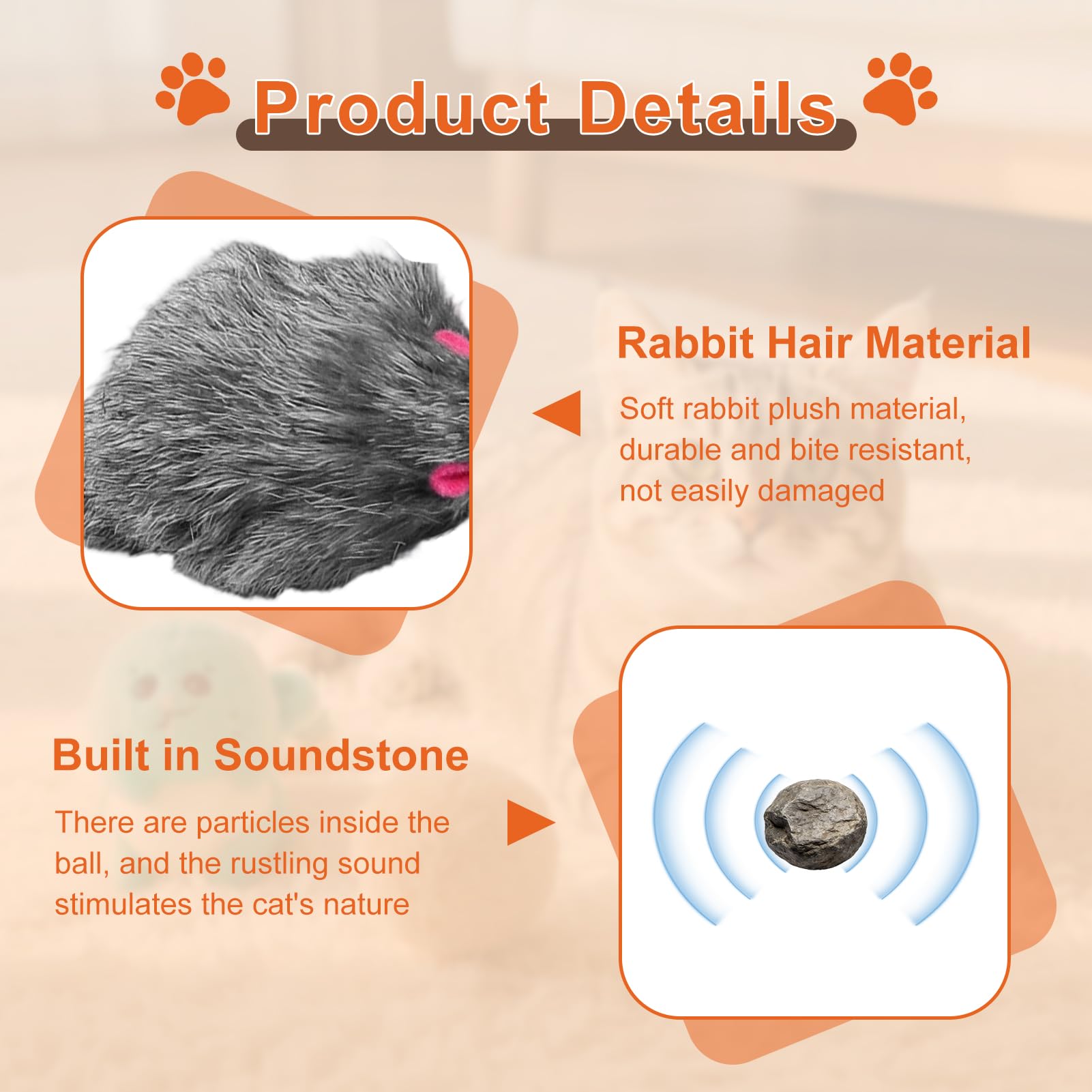 Juego de 10 ratones de juguete con piedra sonora empapada en hierba gatera, juguetes para gatos para todas las razas de gatos, los ingredientes son inofensivos. Paquete mixto de 10 unidades en tres