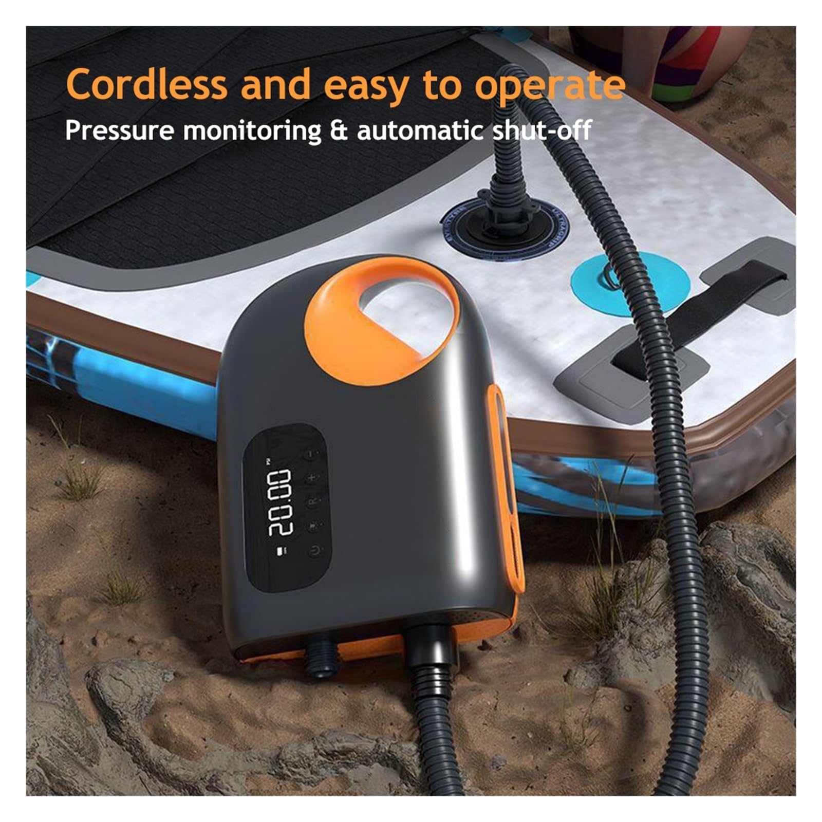 Pompa Ad Aria Portatile, Elettrica DC Gonfiabile, Gonfiatore Sgonfiabile For Surf, Paddle Board, Barca, Kayak Inflazione Rapida