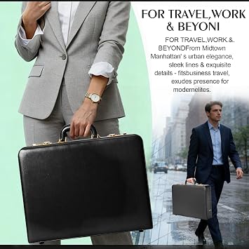 Briefcases for Men, 16 Inch Laptop Briefcase, Black