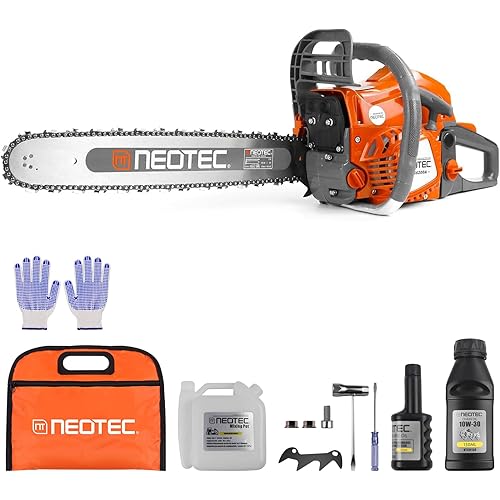 62CC 2-Cycle Gas Powered Chainsaw, 20 Inch Handheld Cordless Petrol Gas Chainsaw for Backyard Storm Cleanup Tree Wood Firewood Cutting