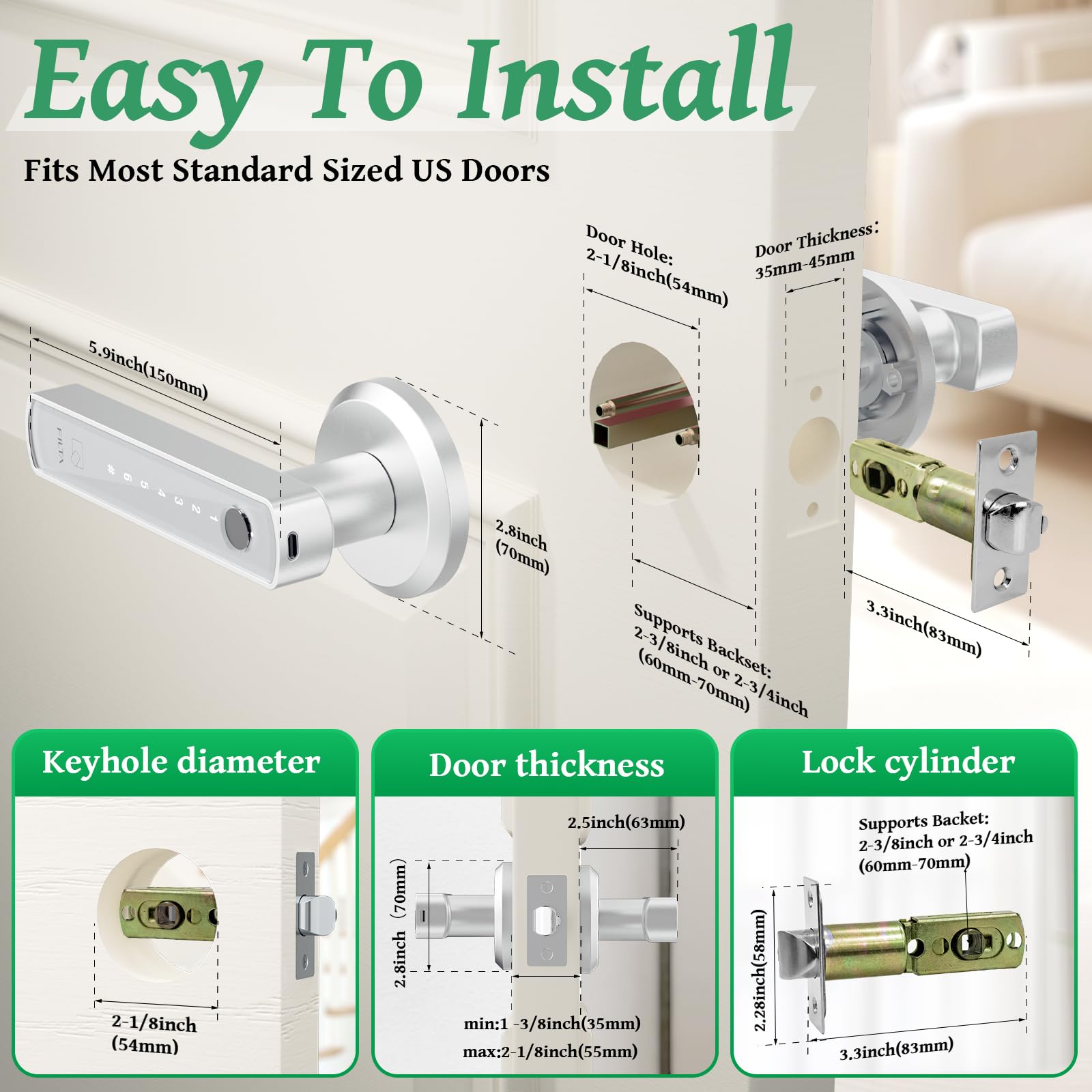 Smart Fingerprint Door Lock - Keyless Entry -4
