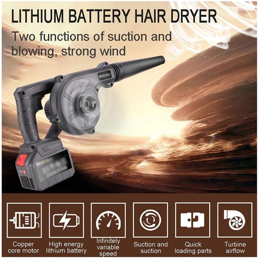 Convenient 2-in-1 Garden Blower Mini Cordless Leaf Blower and Vacuum, Stepless Speed Change, Lightweight (Color : 78000H, Size : Battery2) (78000h Battery*1)