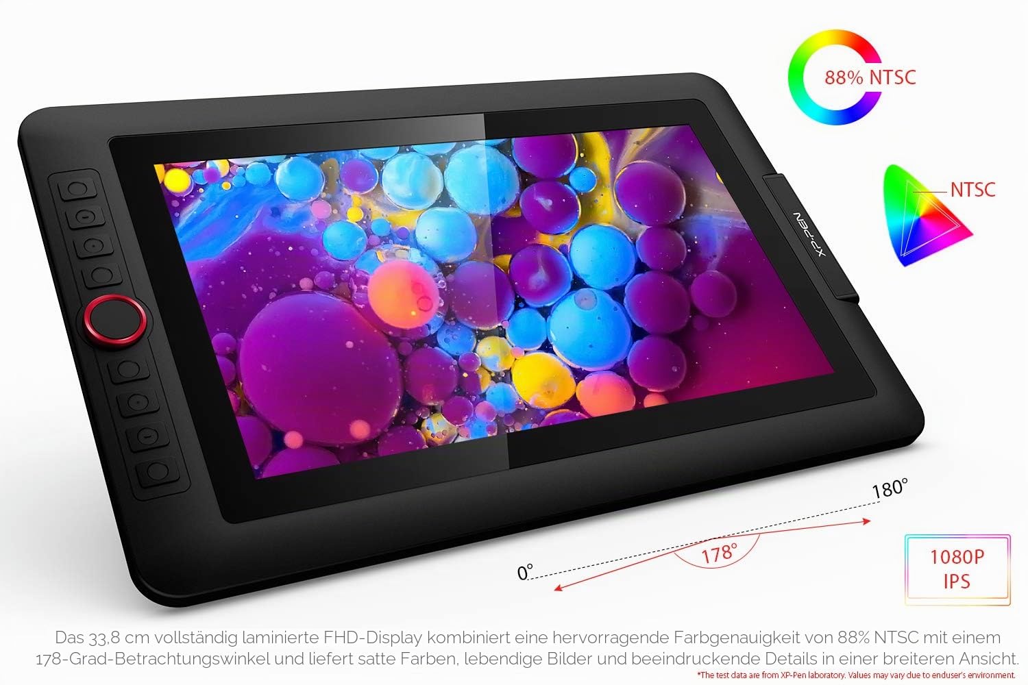 XPPen Artist 13.3 Pro Grafiktablett, vollamitiertes Pen Display, 88% NTSC, Drawing Tablet mit Stift für Home Office und E-Learning, mit Gratissoftware