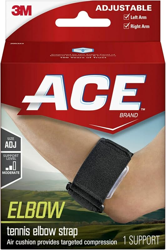 Brand Tennis Elbow Support, Adjustable, Black, 1/Pack