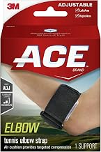 Brand Tennis Elbow Support, Adjustable, Black, 1/Pack