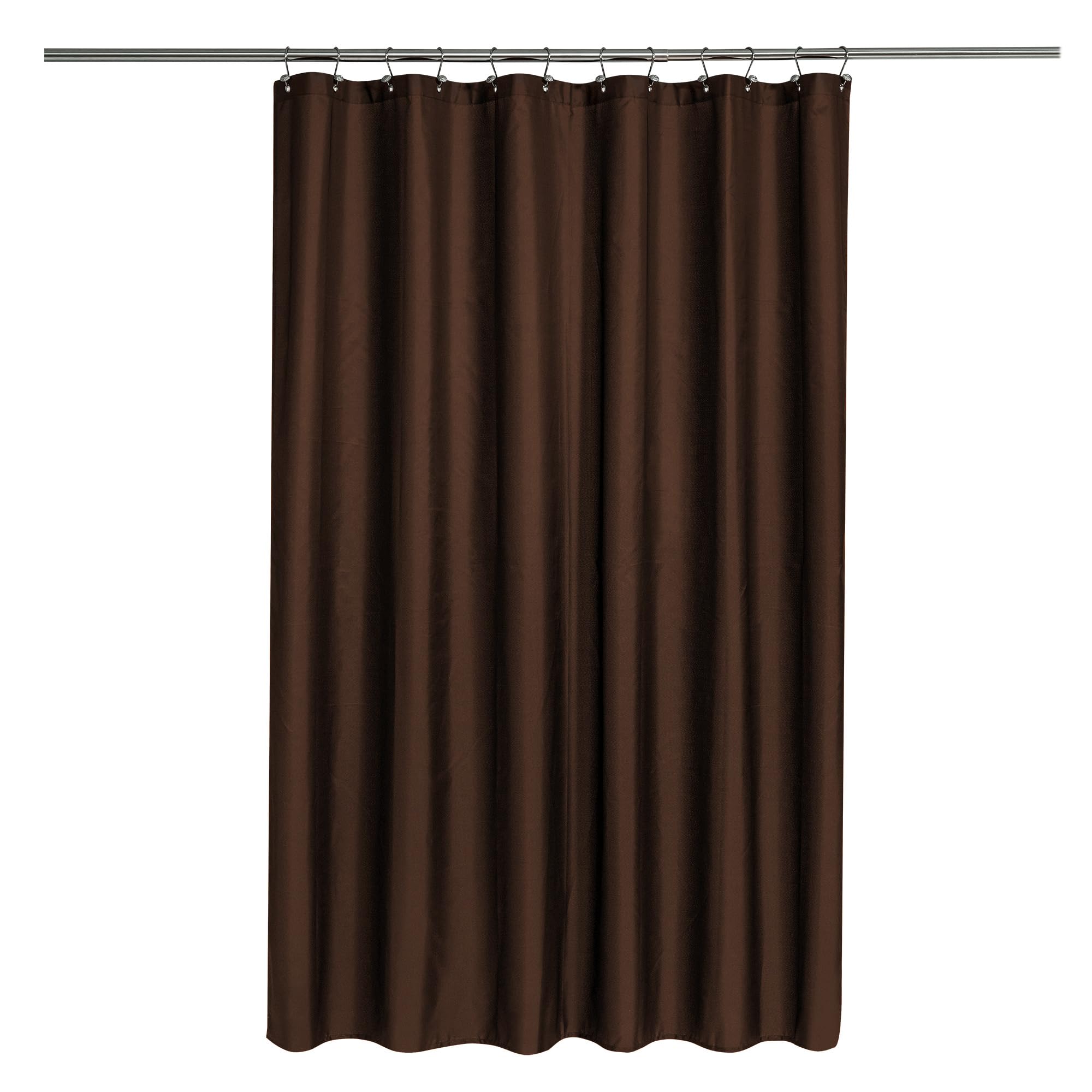 N&amp;Y HOME Fabric Shower Curtain or Liner with Magnets, Brown