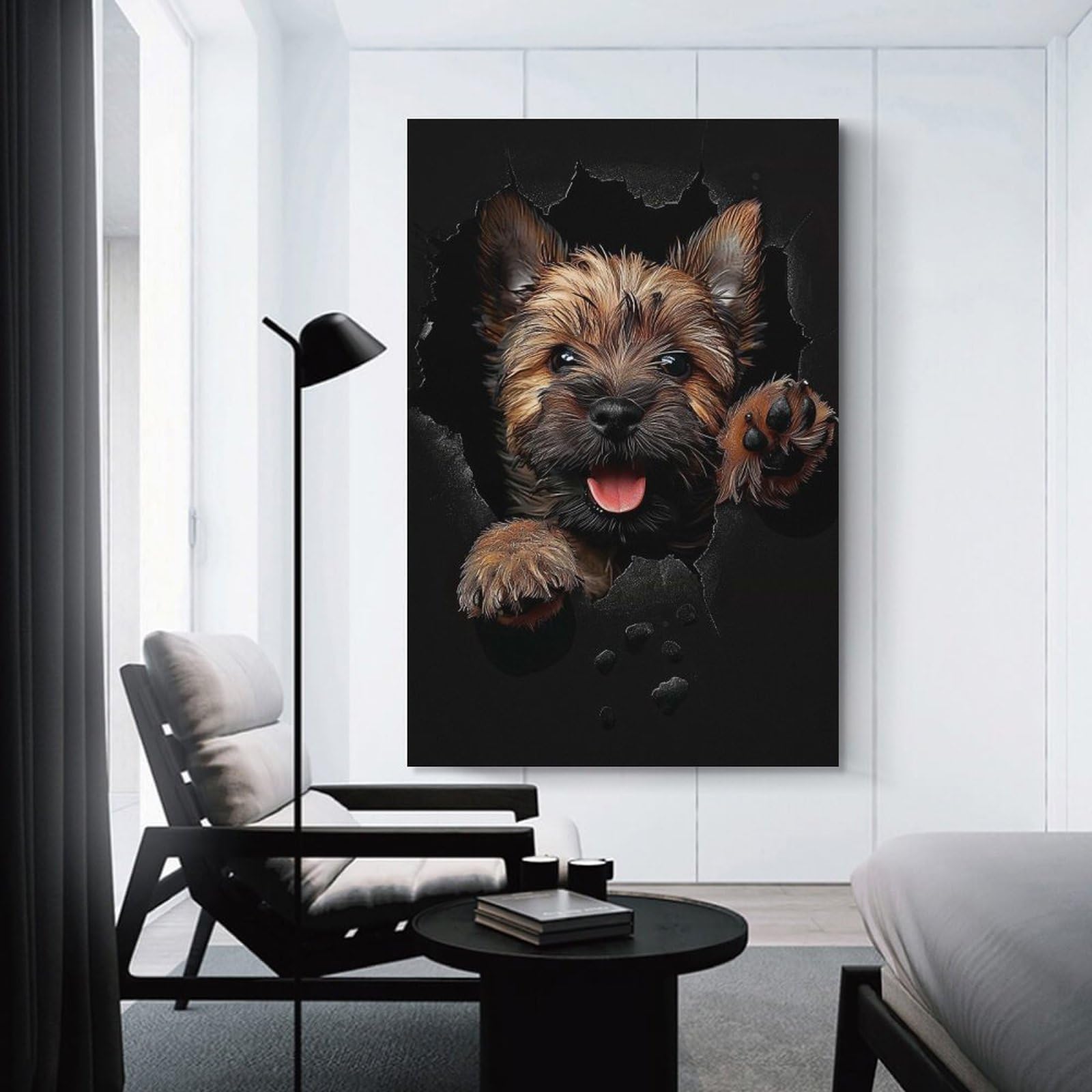 Junmoney Cairn Terrier Dog Wall Art Print, 24x36inch(60x90cm), for Wall Displays, Bedrooms Or Room Updates, A Versatile Canvas Print for Layering