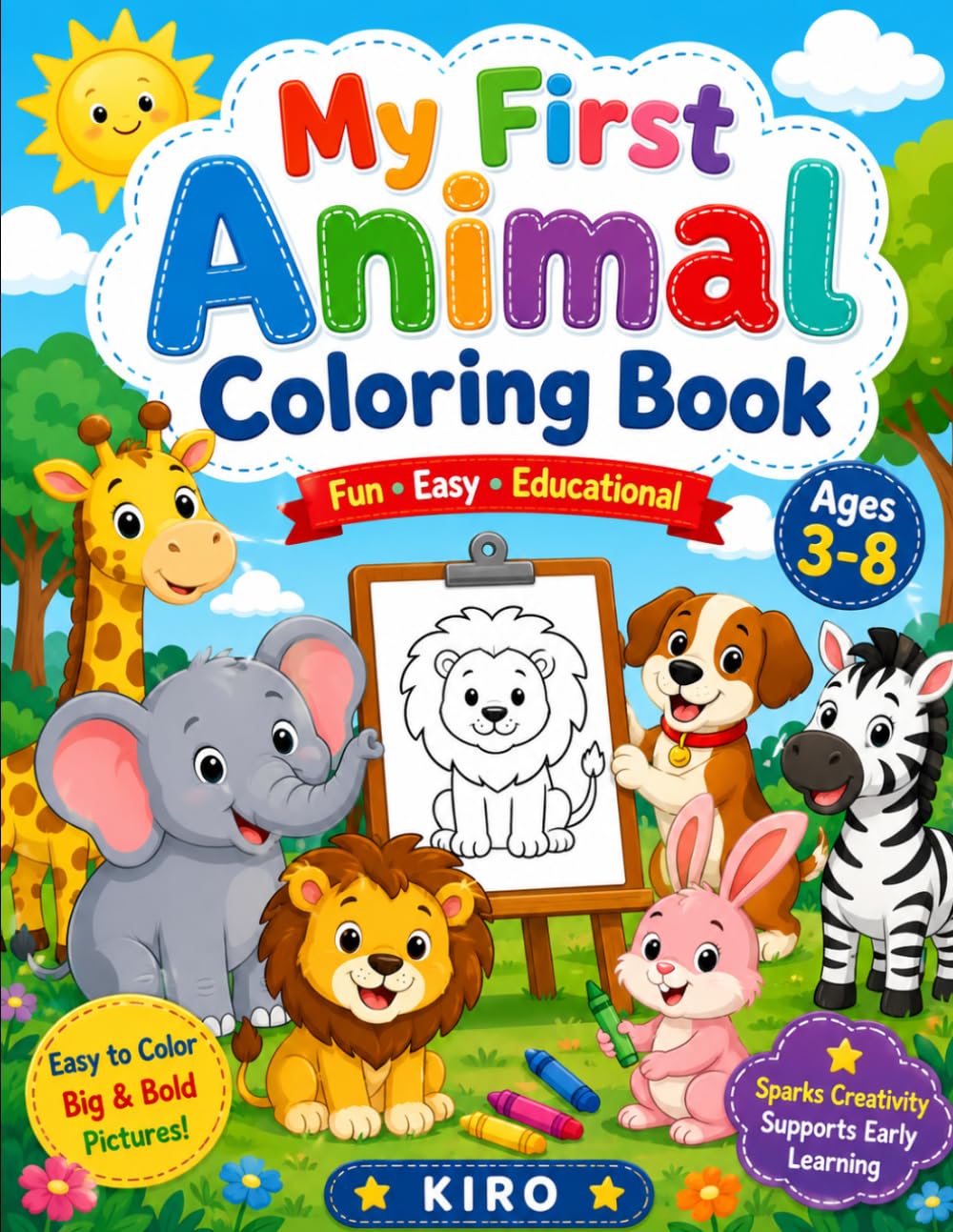 DUTCH-My First Animal Coloring Book for Kids Ages 3-8 : NEDERLANDS - Mijn eerste kleurboek met dieren voor kinderen van 3-8 jaar