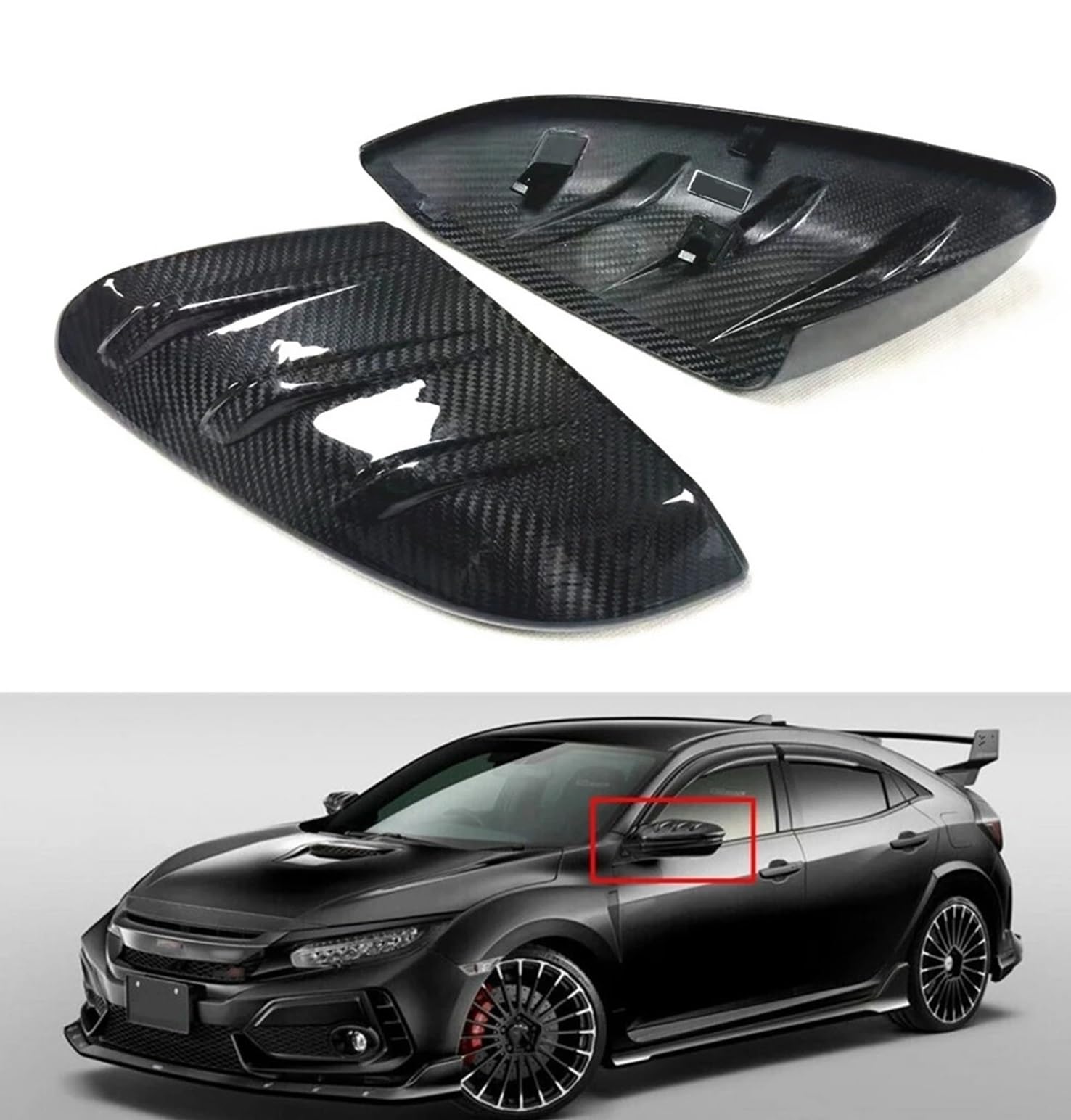 Amazon | ドライカーボンファイバーミラーカバー シビック10th Type-R  