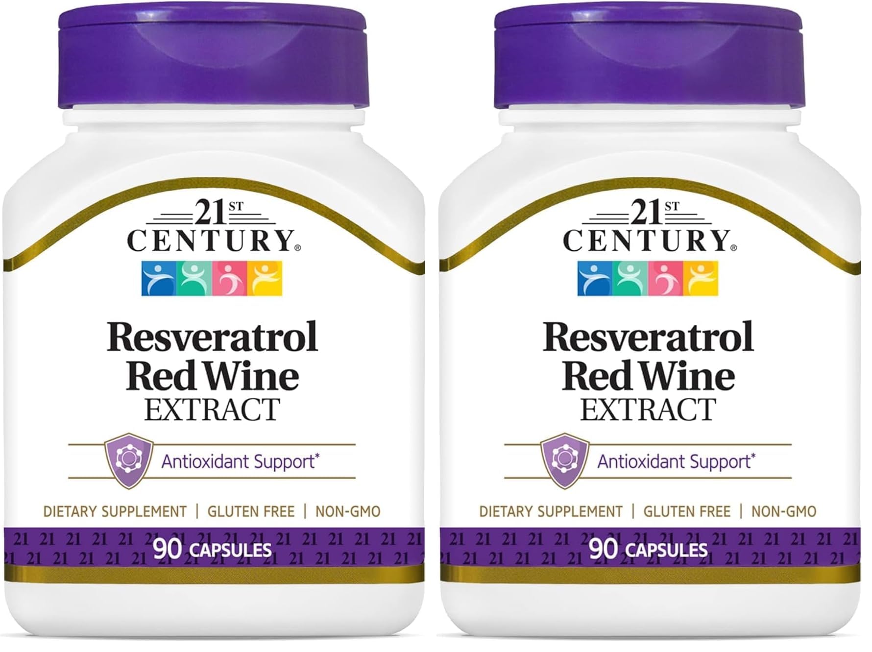21st Century Resveratrol Red Wine Extract Capsules, 90Count (Pack of 2)