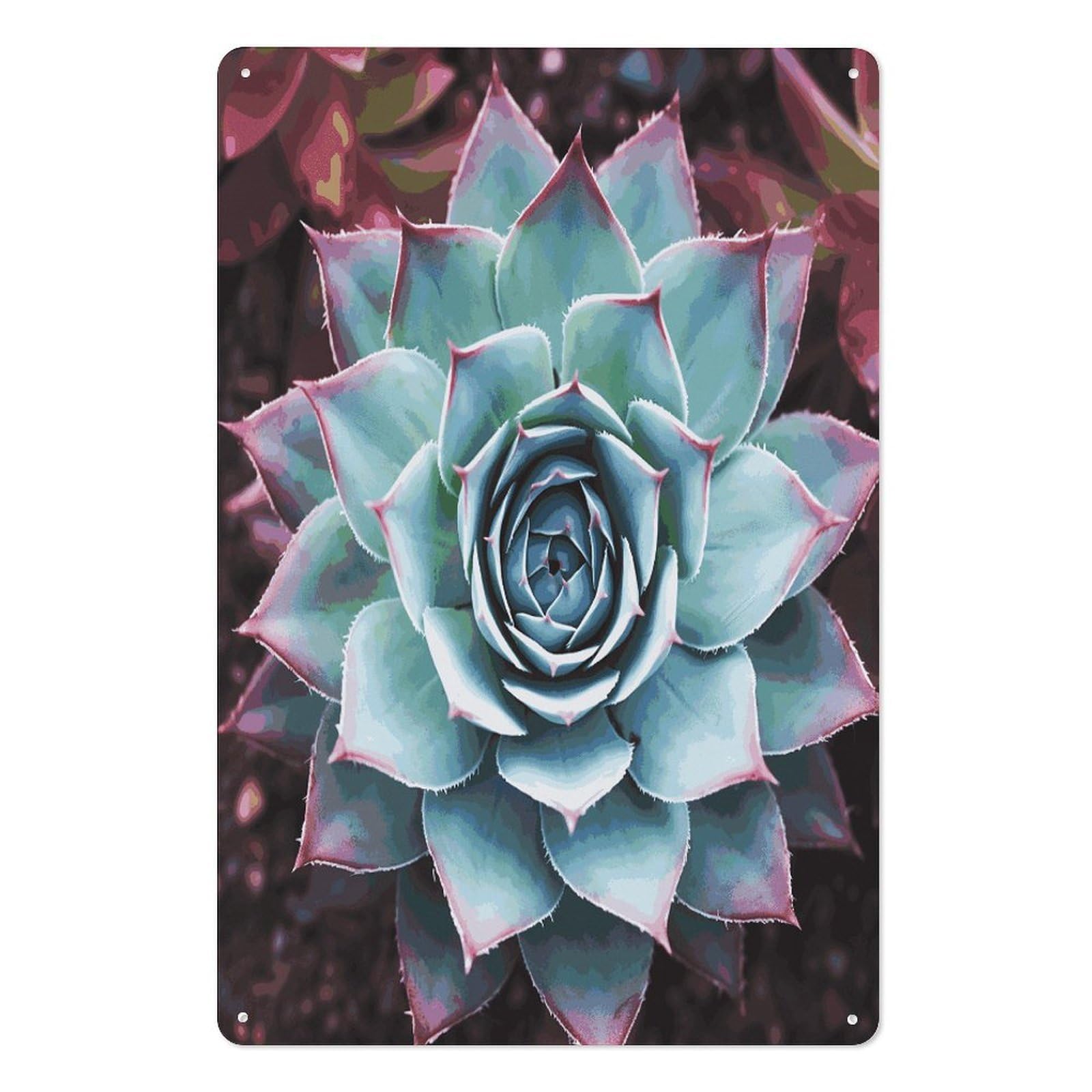 Adfgyerh Style Succulent Plant Tin Sign Hanging Art Prints,Wall Decor For Gifting And Party Decoration 7.9X11.8 Inch,Wall Art For Home Garden Greenhouse Living Room Bedroom Yard