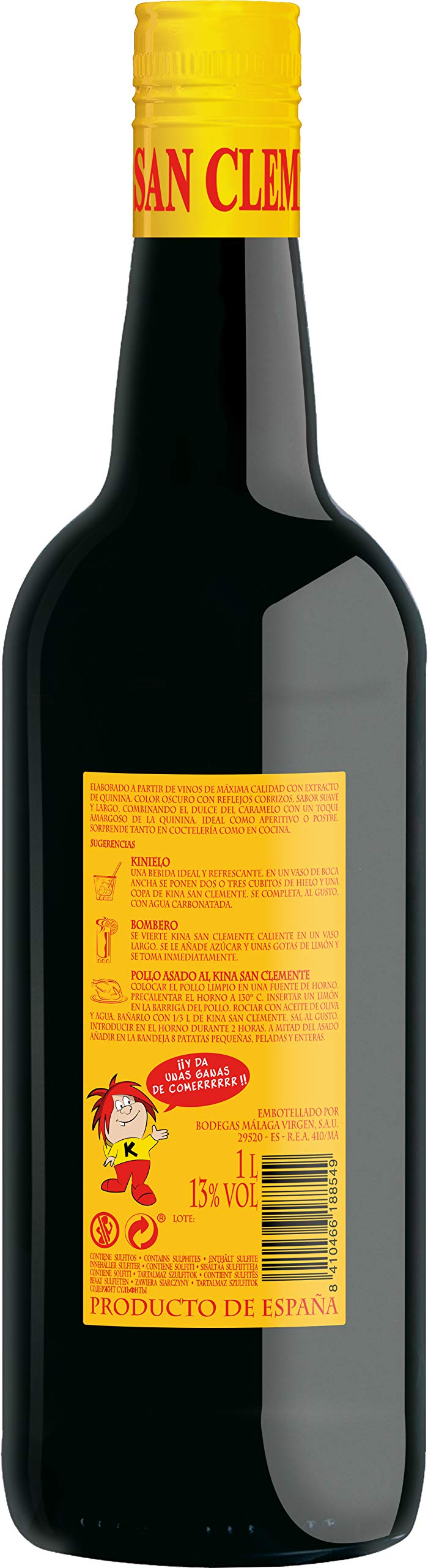 Kina San Clemente - Pack 6 botellas de 1 L - Bebida aromatizada dulce