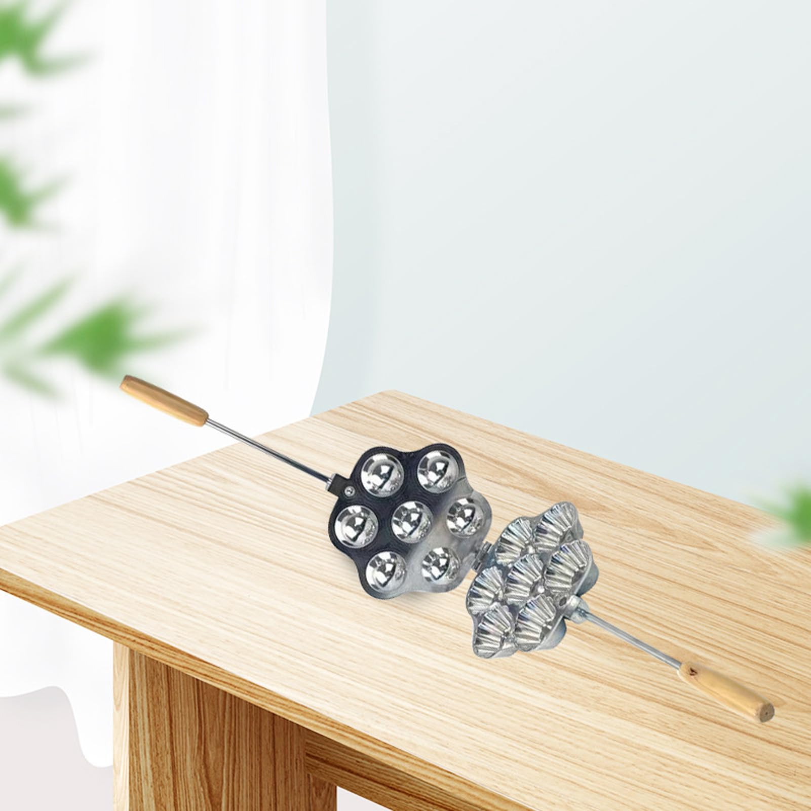 Nikou 7 Otworów Tarta Jajeczna Pan Tarta Jajeczna ze Stopu Aluminium Blacha do Pieczenia z Uchwytem na Małe Ciasto Pudding Cupcake Muffin Tartlet