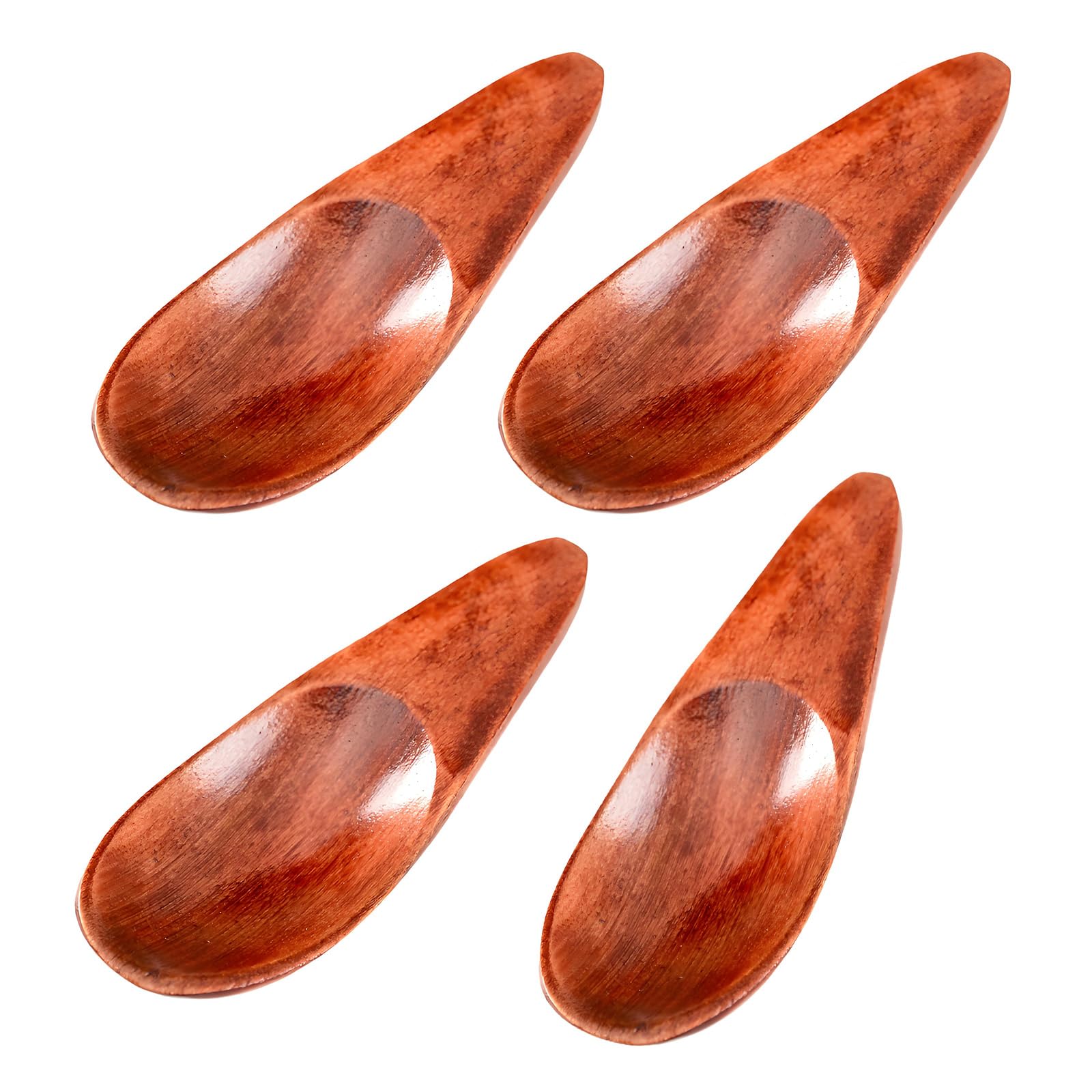 Btgghytr 4Pieces Small Wood Measuring Spoons Practical Kitchen Gadget Cooking Measuring Utensils for Coffee Powder and Ice Cream Seasoning Spoon Utensils