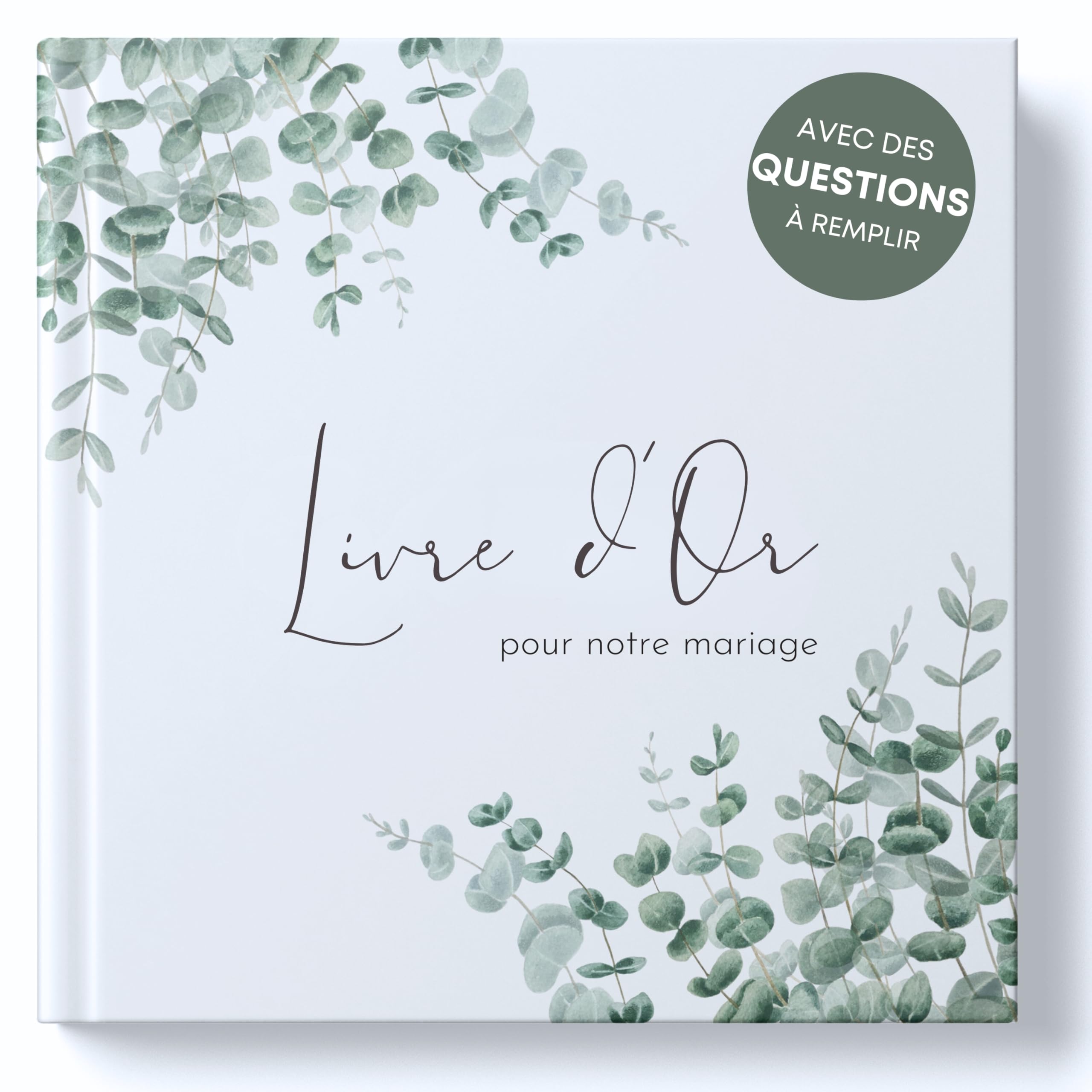 Livre d'or Mariage Haute qualité Questions à remplir 44 Pages Doubles