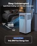 Feelfunn 8000 BTU Portable Air Conditioner, 3-in-1 Cools 350 Sq.Ft, Quiet AC with Fan & Dehumidifier, LED Display, Remote, 24H Timer, Window Kit, for Bedroom/Office/Dorms