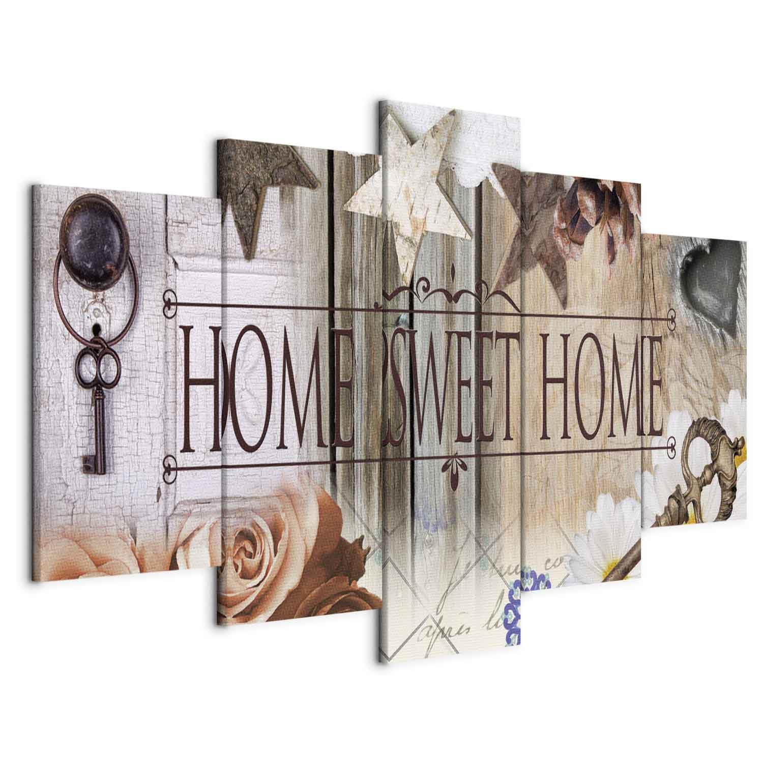 B&D XXL - Quadri Moderni Soggiorno Grandi Dimensioni, Home Fiori 200x100cm | Chiodi Inclusi, 5 Pezzi, Quadro Moderno, Pannelli Decorativi per Pareti, Decorazioni da Parete, Resistenti Allo Sbiadimento