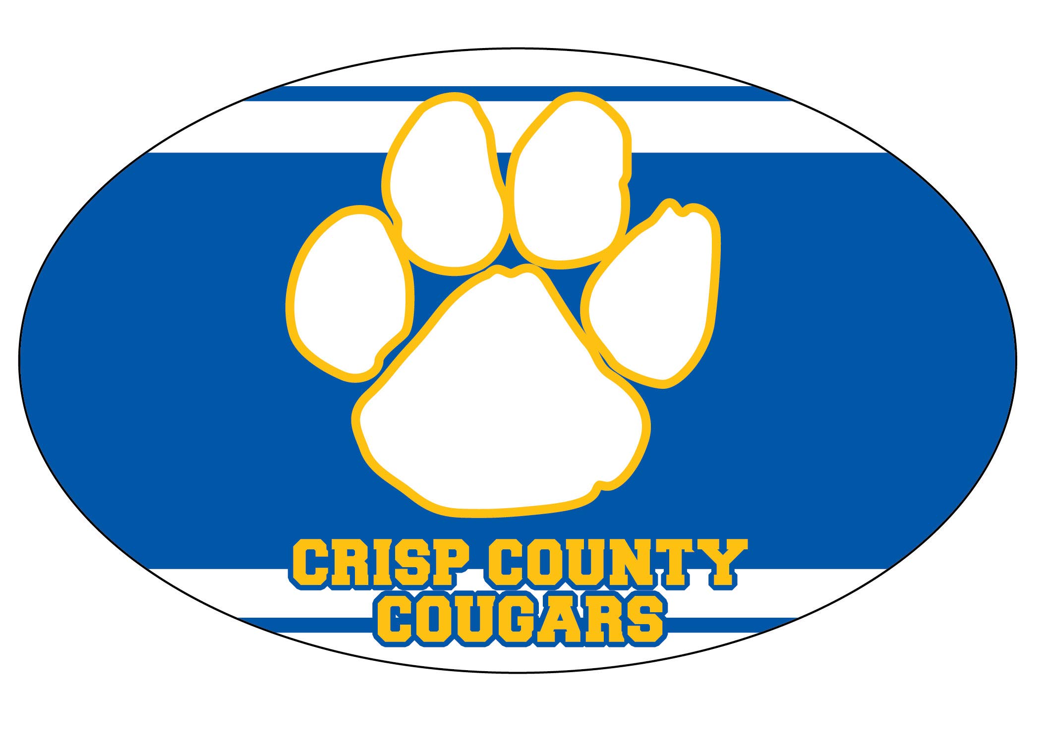 R and R Imports, Inc Crisp County High School Cougars Cordele Georgia Sports Team Oval Car Fridge Magnet