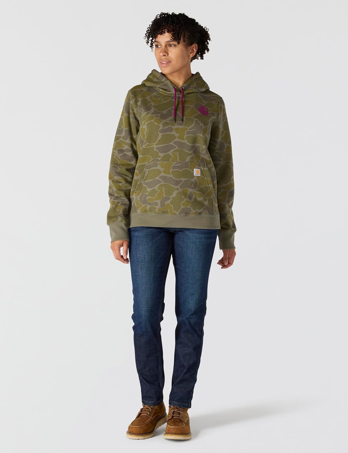 Carhartt Women's Relaxed Fit Midweight Logo Sleeve Graphic Printed Sweatshirt - Image 3