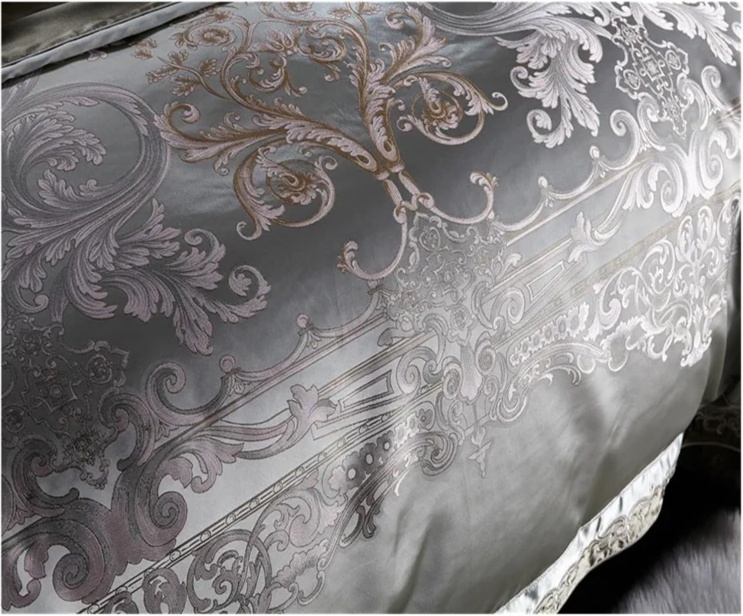 Luxury 4pcs Chic Satin Cotton Bedding Set Queen King Size Duvet Cover Set Bed Sheet/Spread Set Pillowcases,Bed