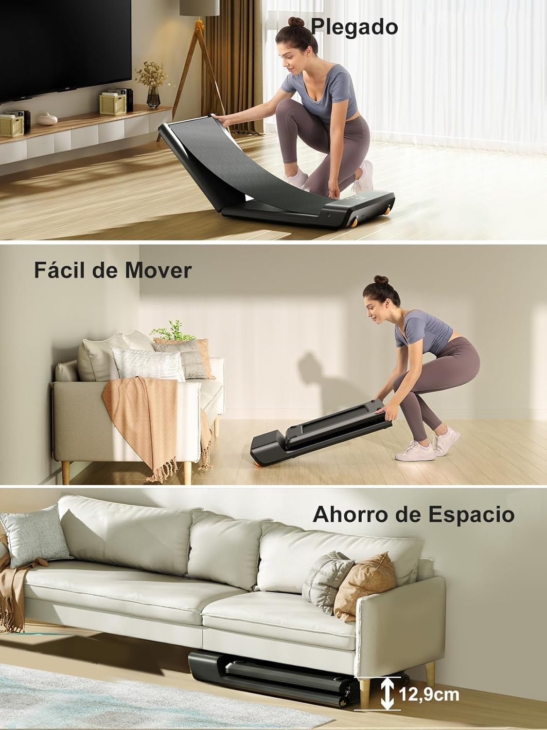 WalkingPad A1 Plus(A1 Pro) Cinta de Correr Plegable, Cinta de Andar 0.5-6 km/h con Control Remoto y App, Walking Pad Compacta para Casa y Oficina, Peso Máximo 136 kg