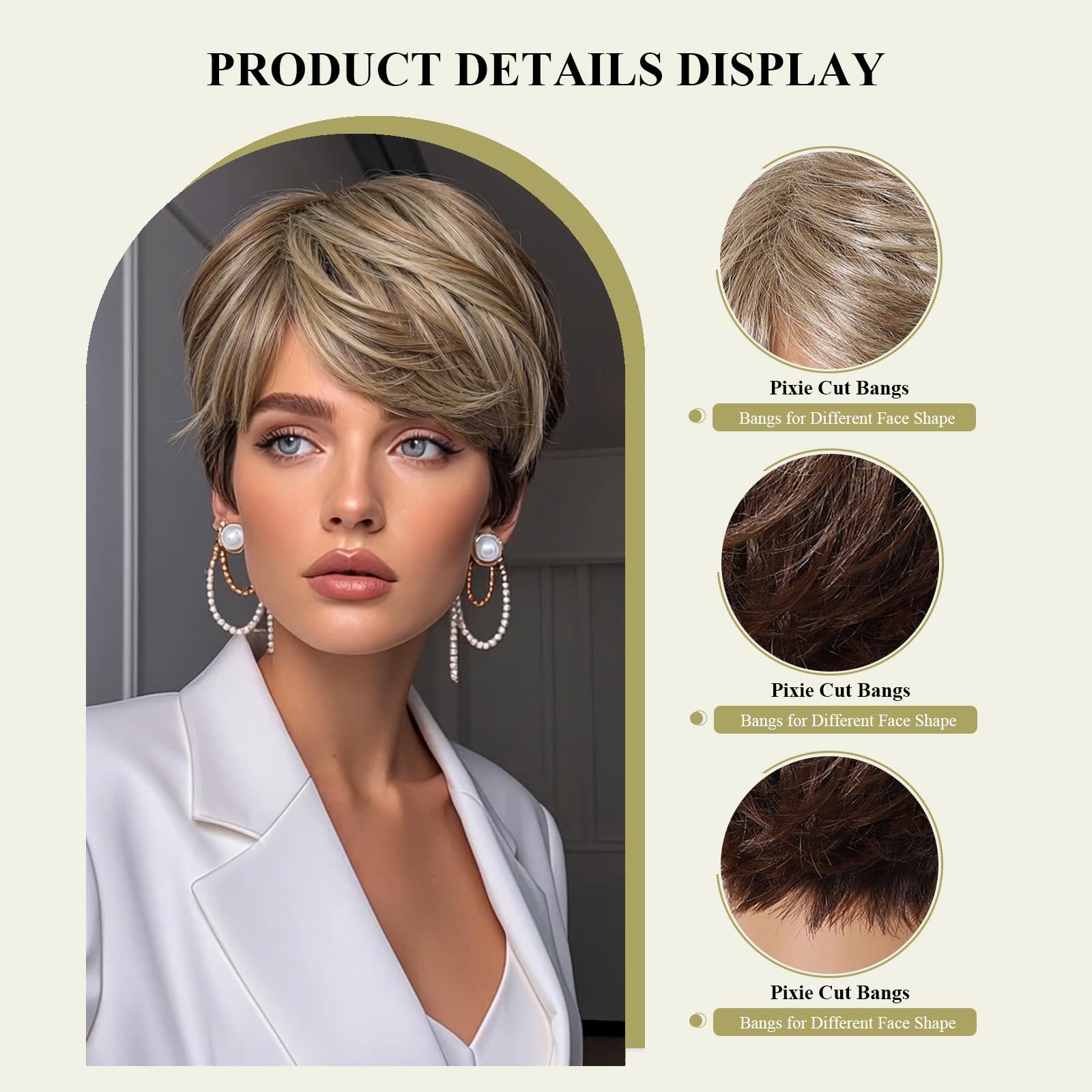 Amazon.com : DWY Short Pixie Cut Wigs for Women Blonde Wig  display picture 2