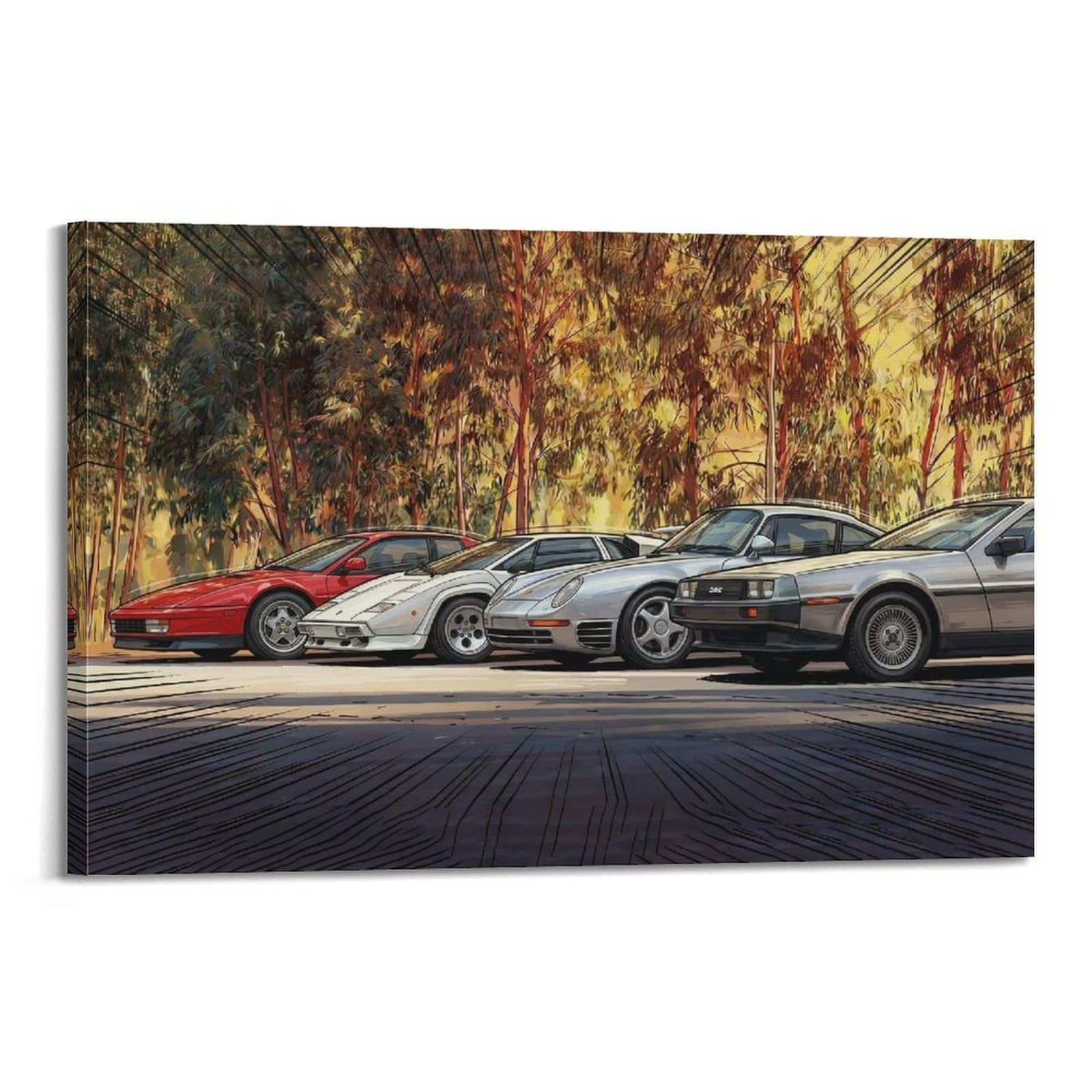OKAHYS Testarossa Countach LP5000 959 Komfort DMC-12 Poster Modern Decorative Canvas Prints - Ideal Wall Art for Family, Man Cave, Game Room, Boys & Girls Bedroom 20x30inch(50x75cm)