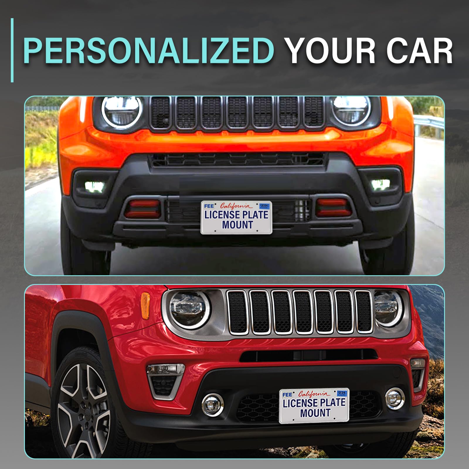 Amazon.com: No Drill Front Bumper License Plate Mount Compatible