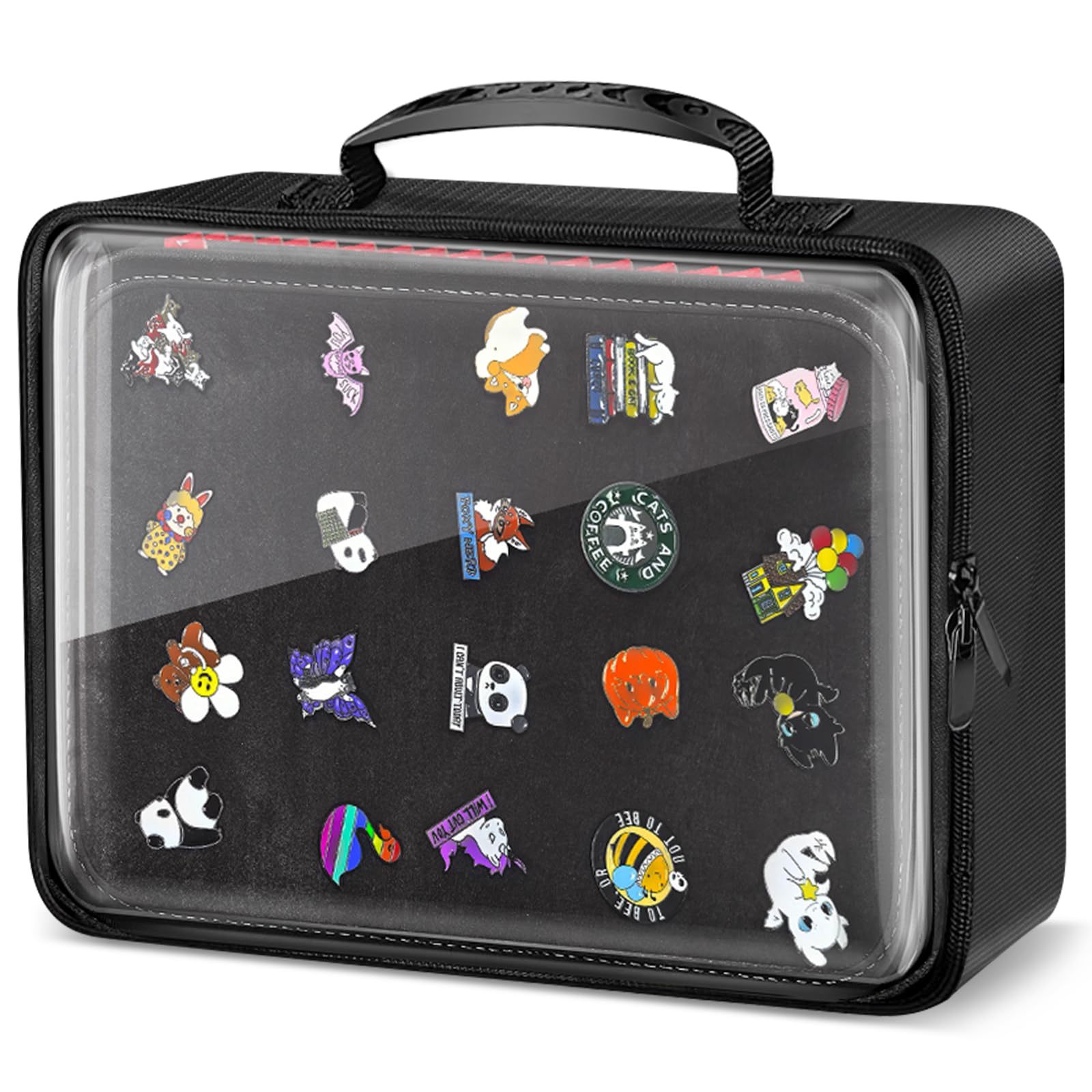 Belifair Enamel Pin Display Book, 18 Page Portable Pin Trading Book, EVA Hard Shell Pin Storage Organizer, Pin Display Bag For Various Sizes Of Pins, Sports Medals, Brooches And Earrings