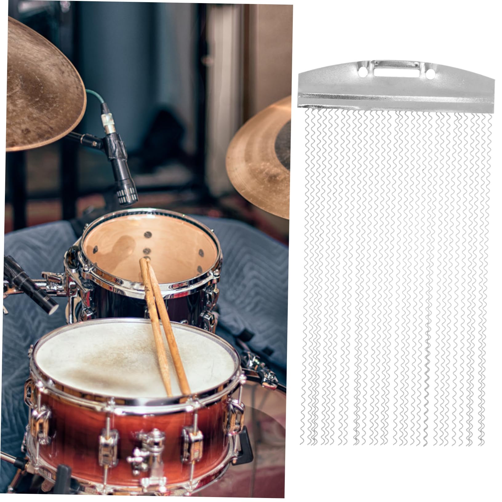 Levemolo 2pcs String Snare Drum Wire End Plates Iron Drum Snare Strip Professional Belt